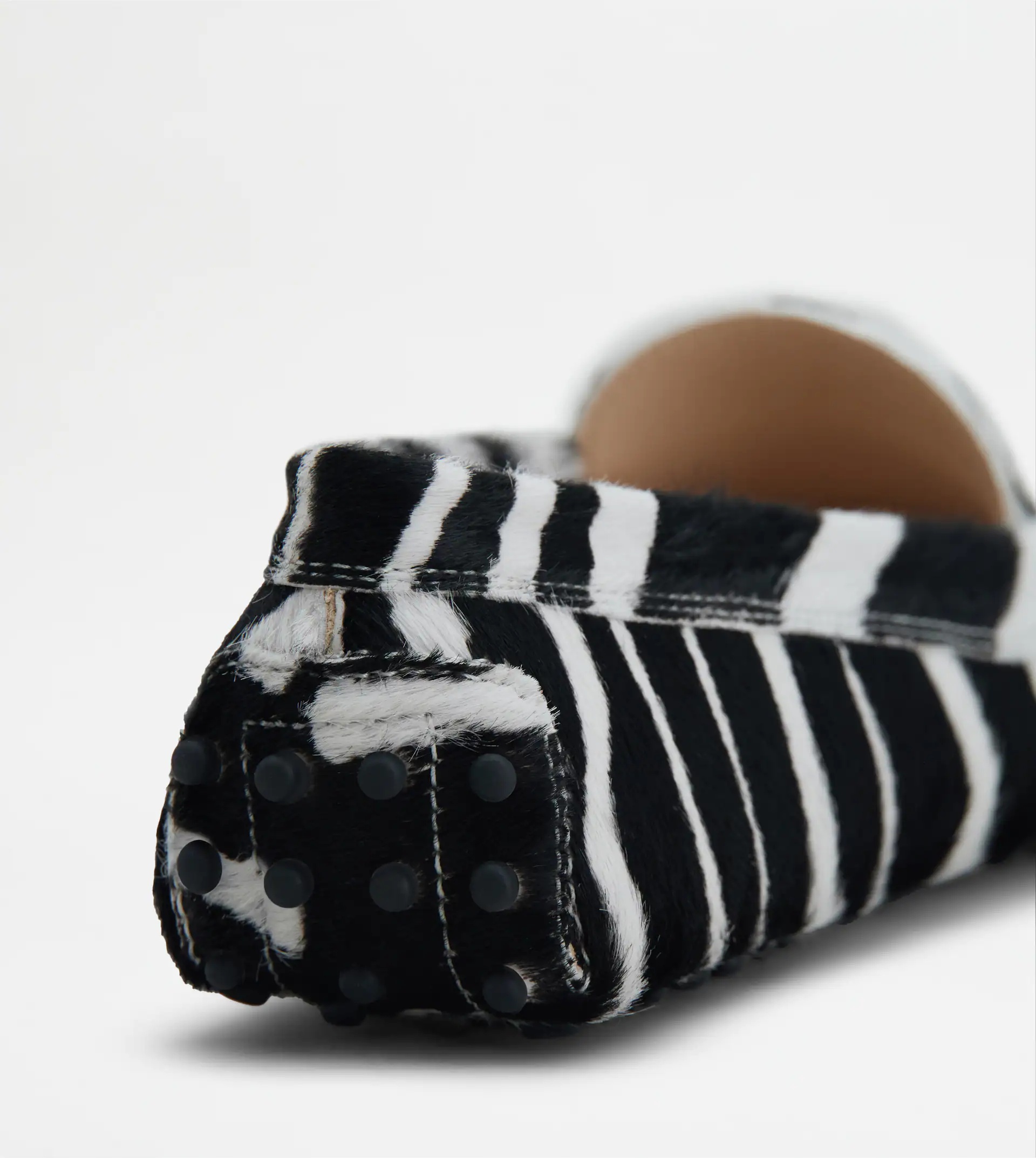 GOMMINO DRIVING SHOES IN PONYSKIN-EFFECT LEATHER - WHITE - 5
