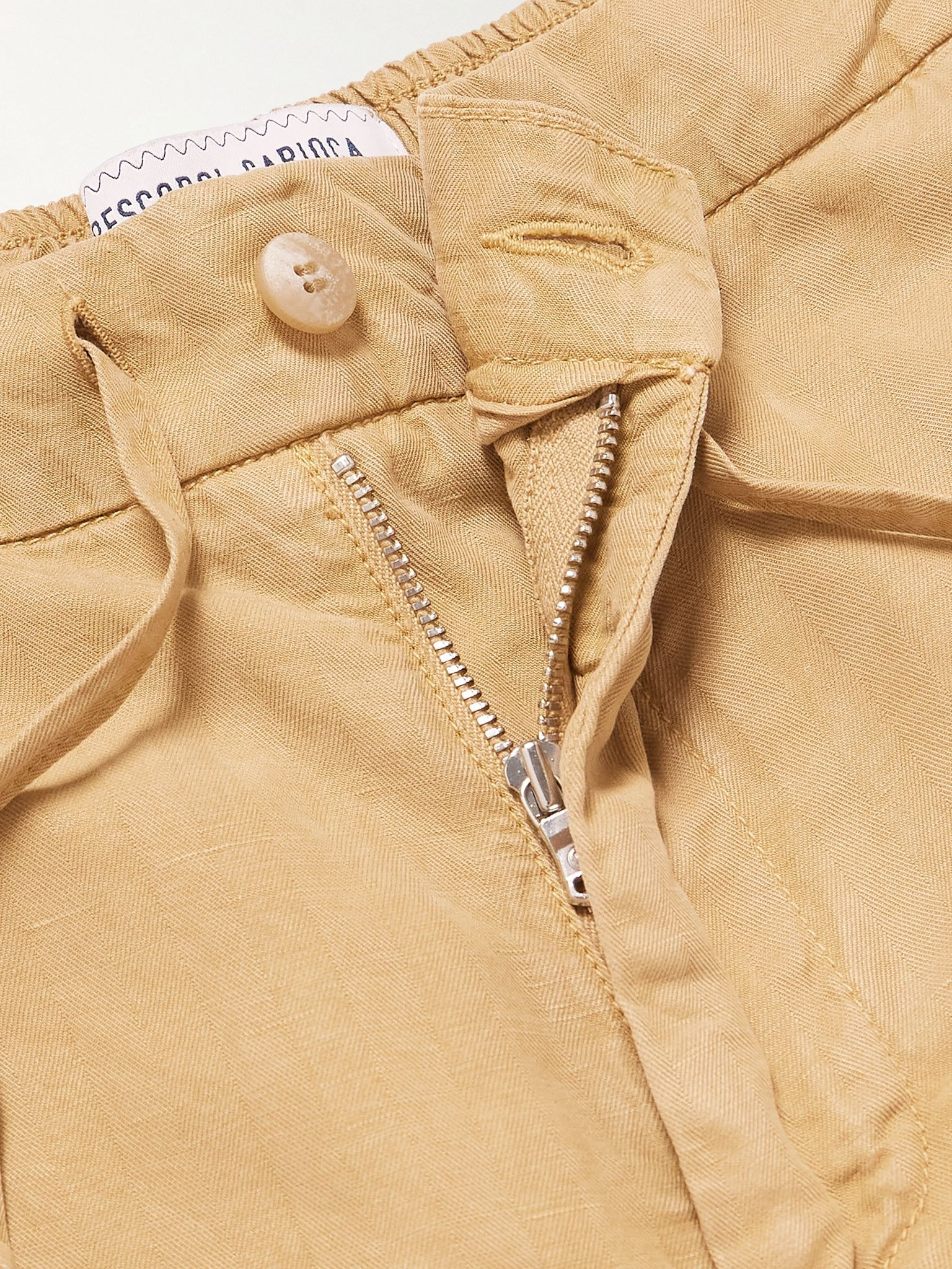 Sergio Straight-Leg Lyocell, Linen and Cotton-Blend Shorts Brown - 6