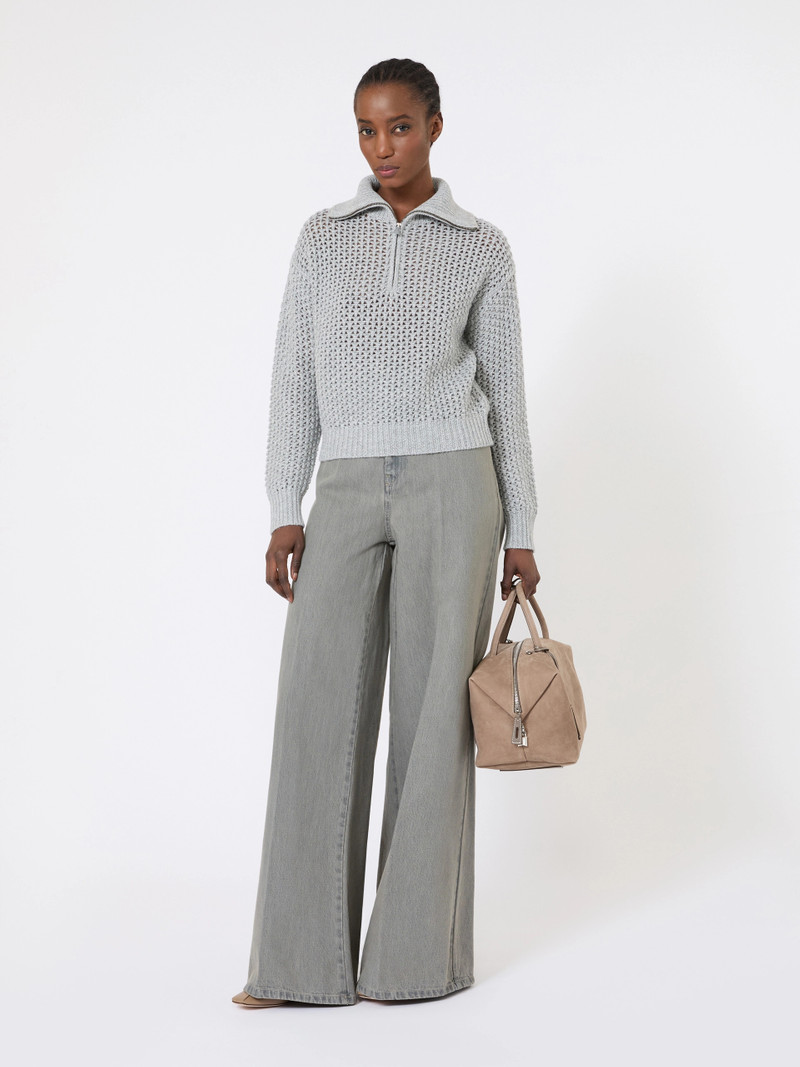 Max Mara NATALE Denim wide-leg trousers - BLACK outlook