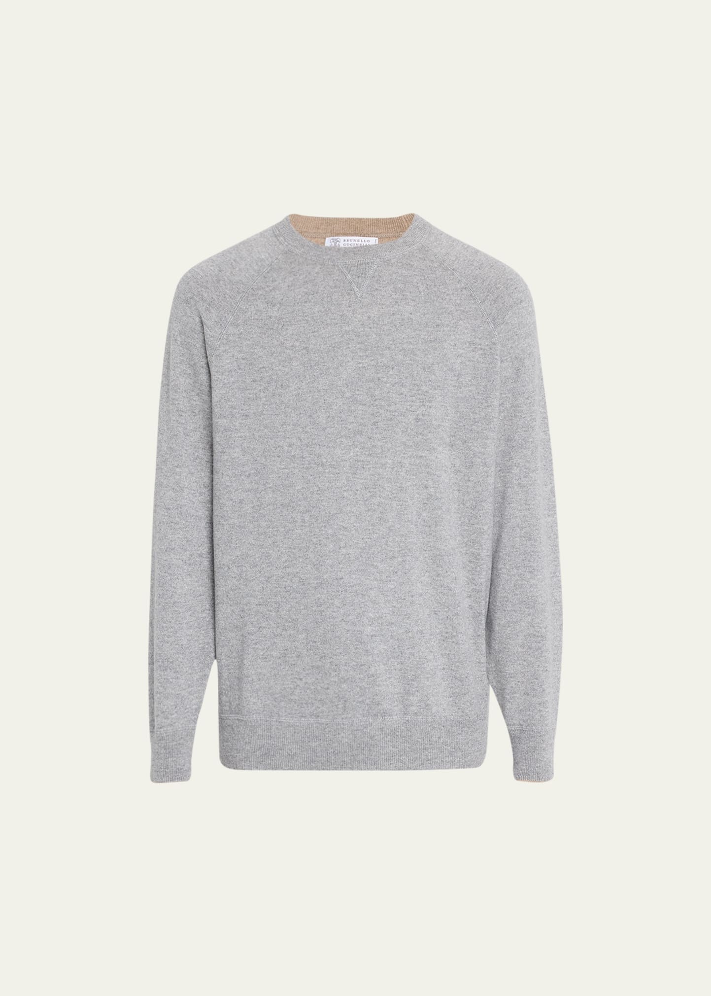 Men's Cashmere Raglan Crewneck Sweater - 1