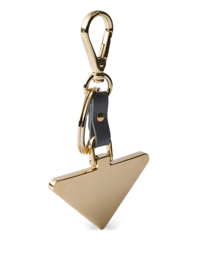 Prada triangle-logo keychain outlook