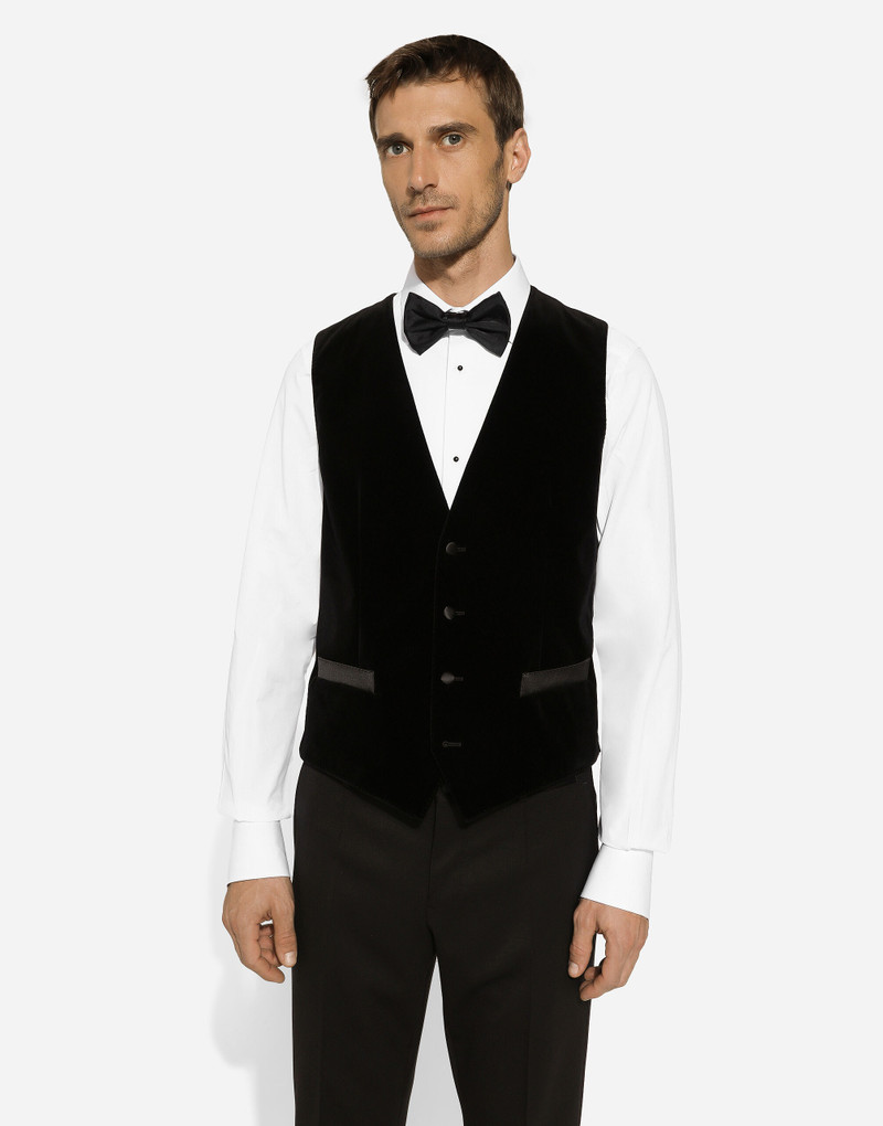 Dolce & Gabbana Single-breasted velvet vest outlook
