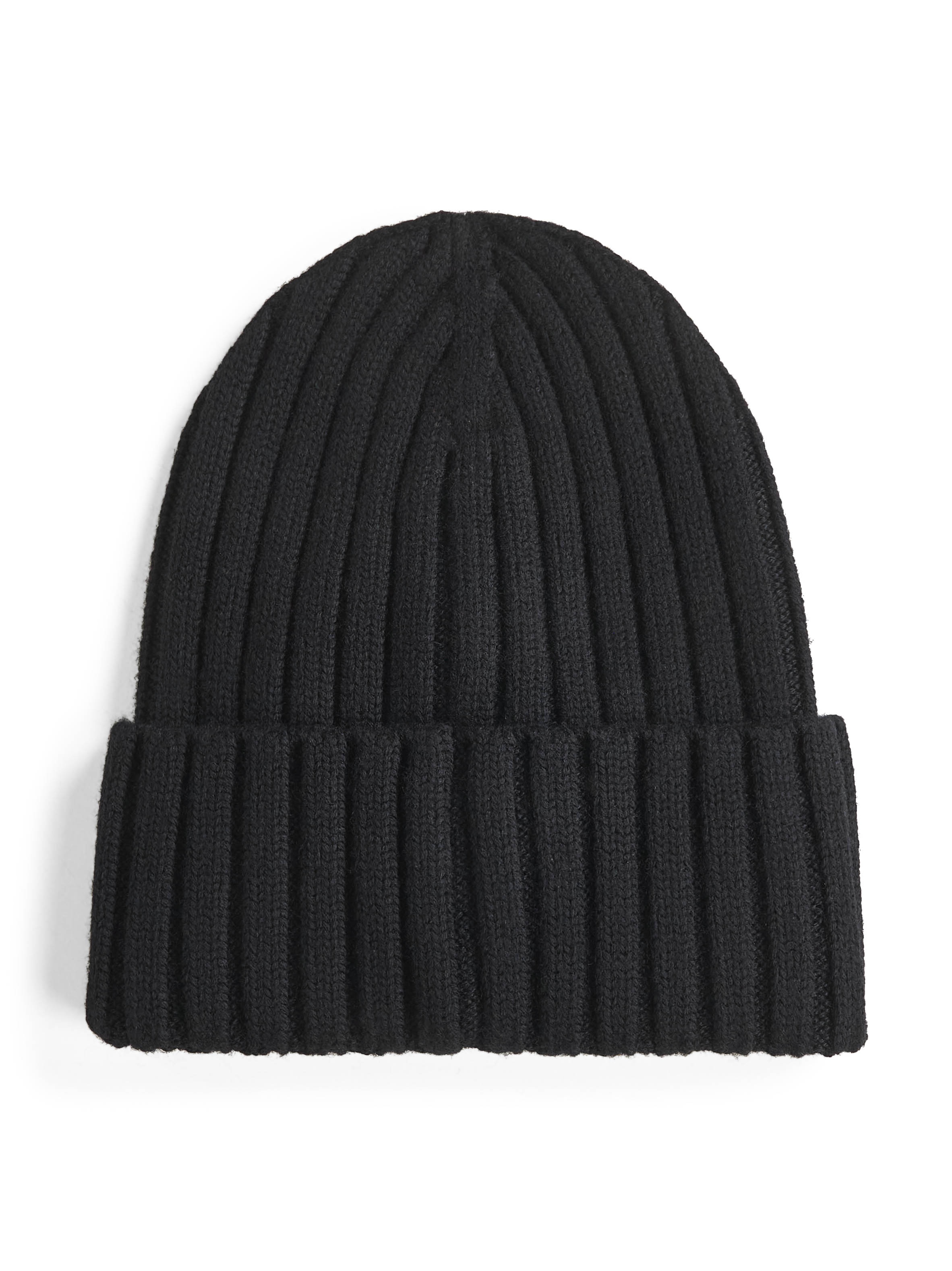 Black ribbed wool hat - 2