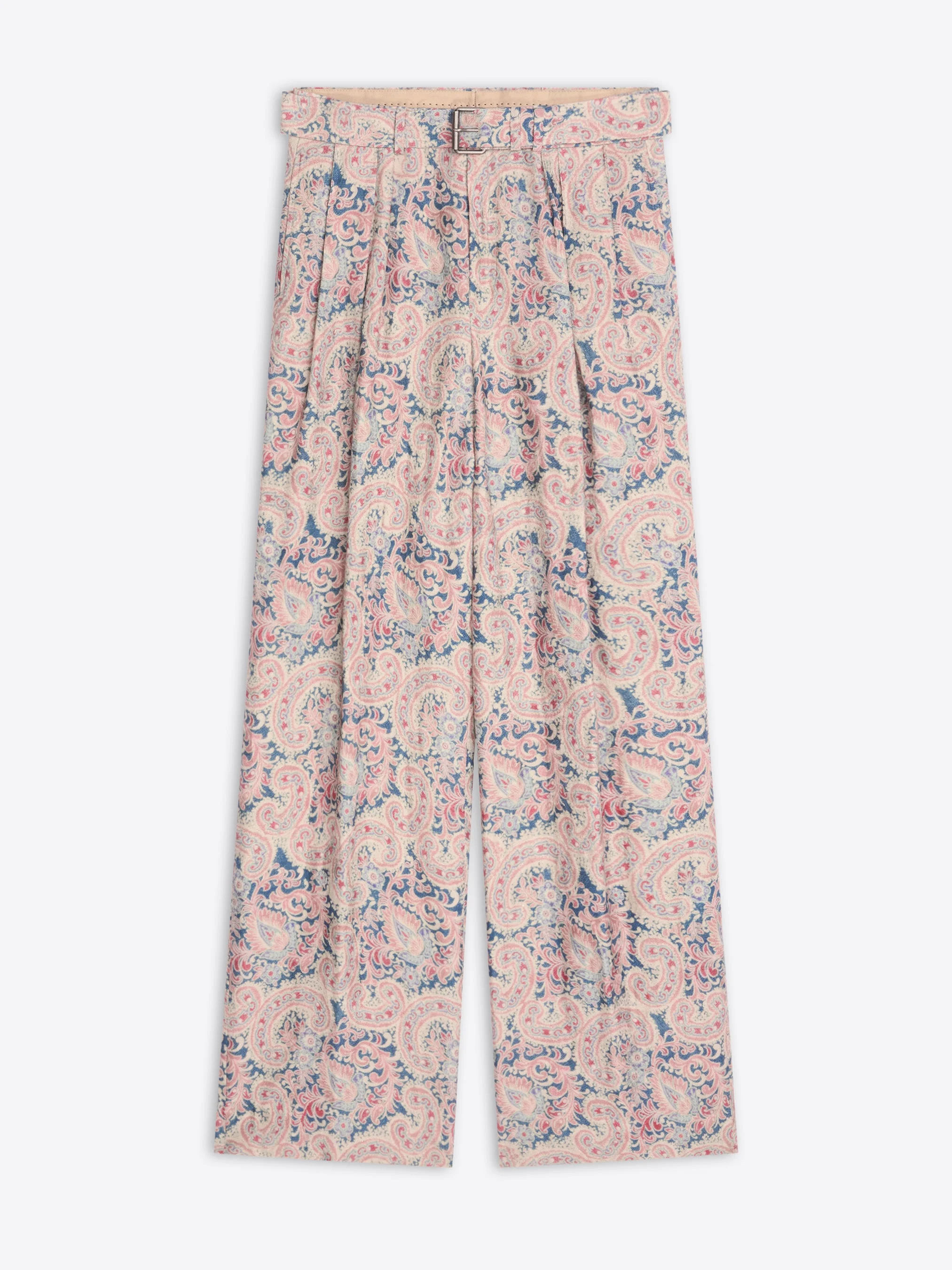 BELTED JACQUARD PANTS - 1