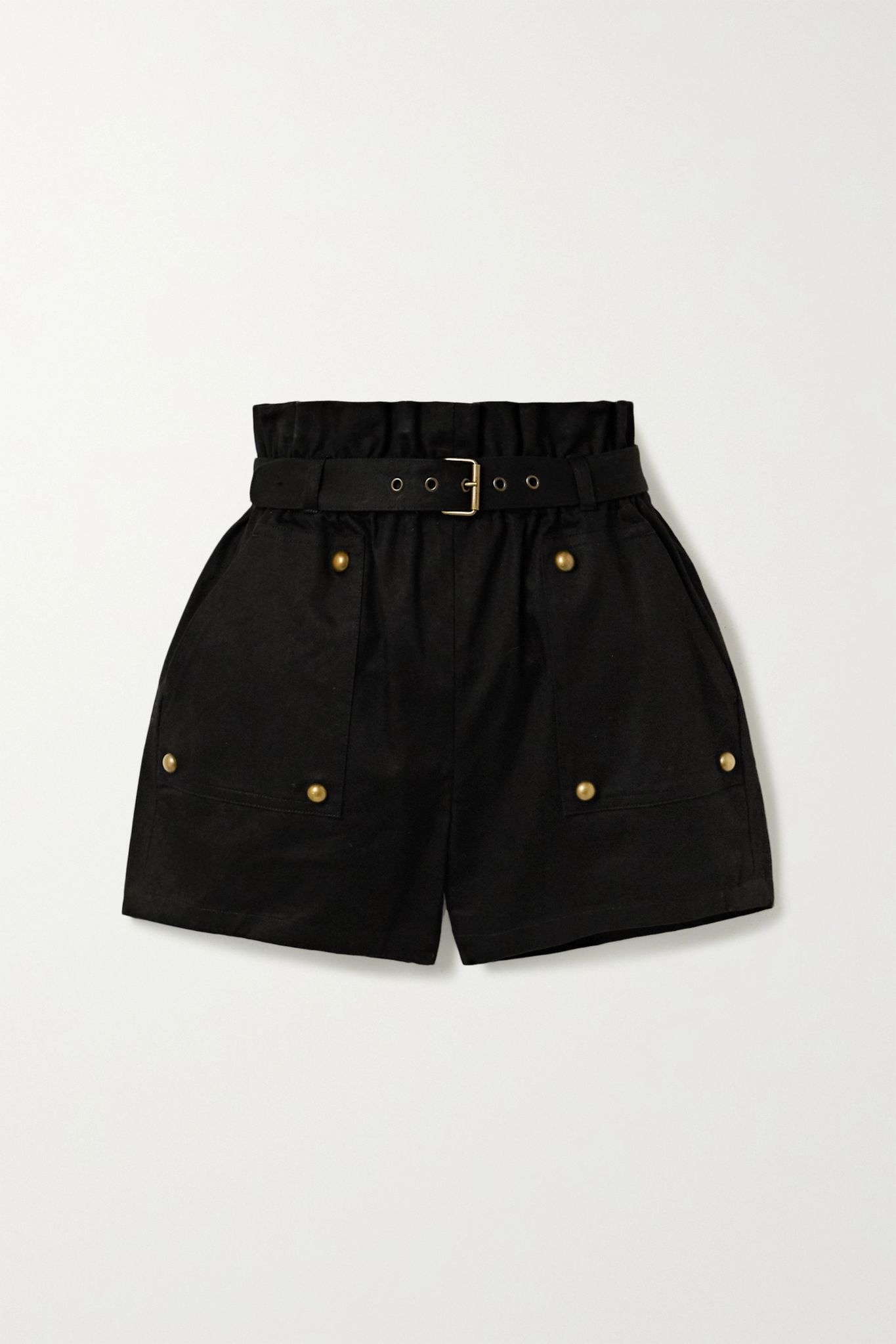 Belted cotton and ramie-blend twill shorts - 1