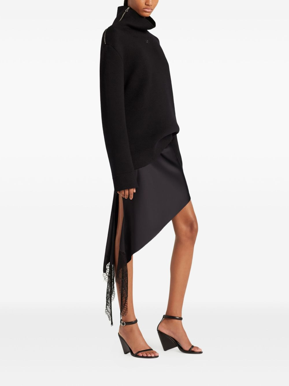 zip-detail turtleneck sweater - 3