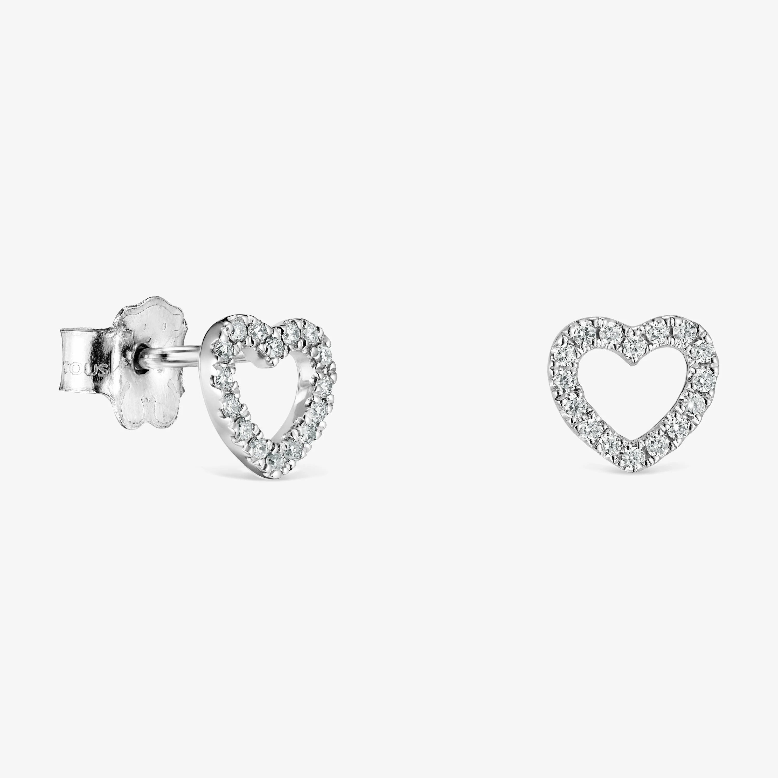18K white gold Les Classiques heart Earrings with Diamonds - 1