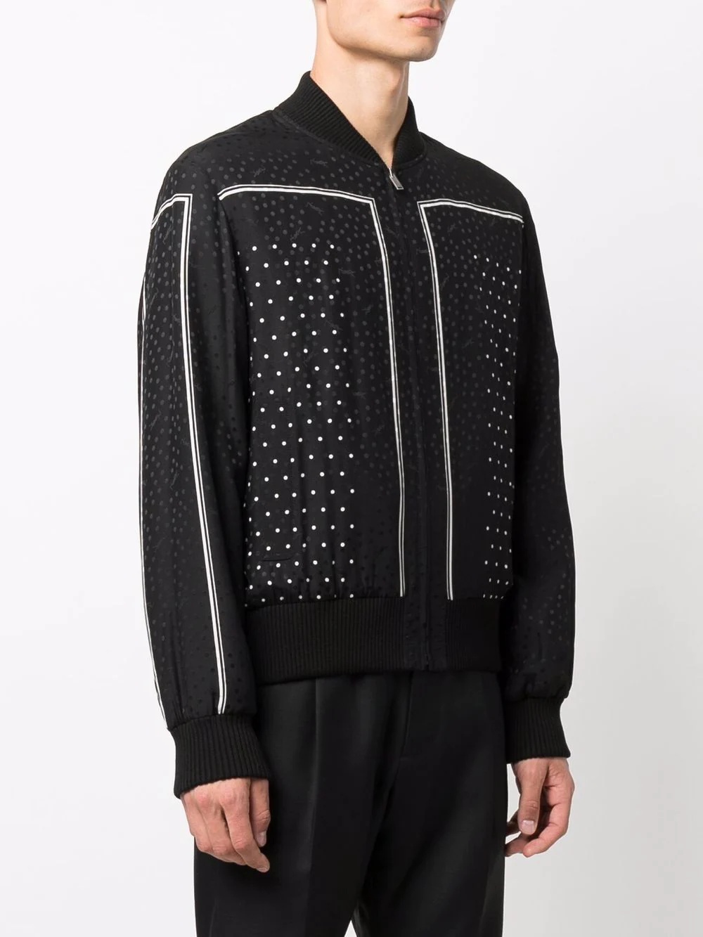 polka-dot pattern bomber jacket - 3