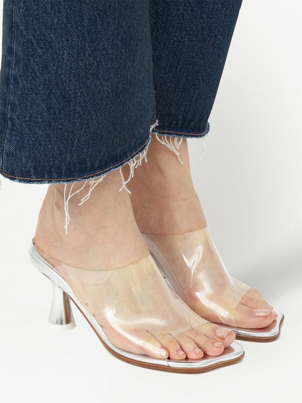 eyelet-detail transparent sandals - 6