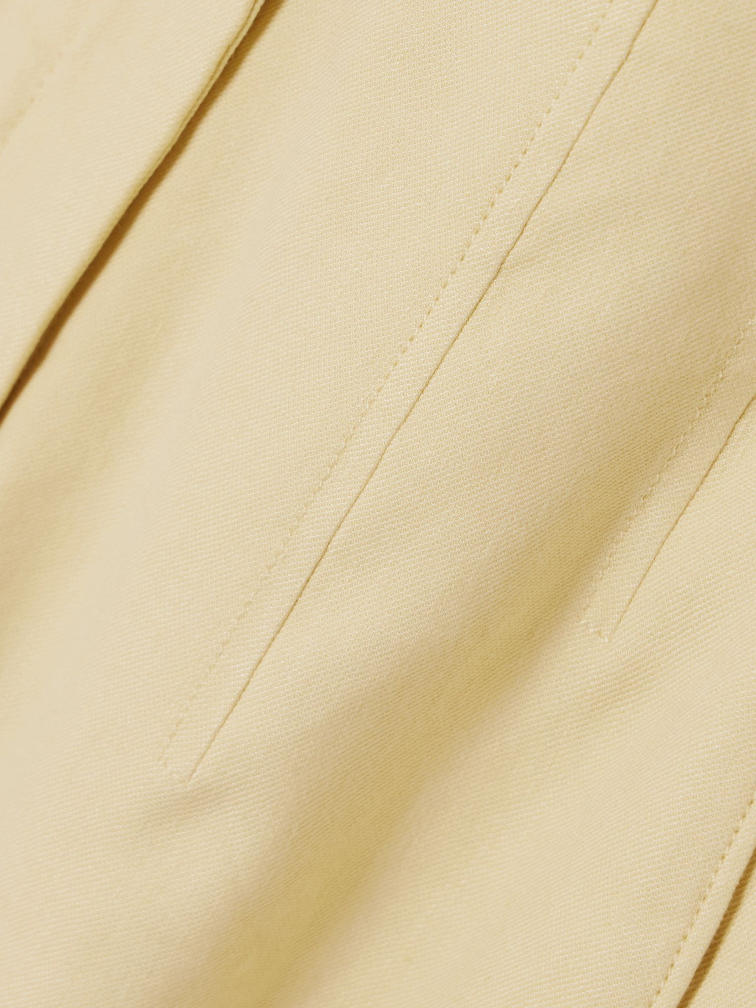 Brit linen-blend twill shorts Pastel yellow - 4