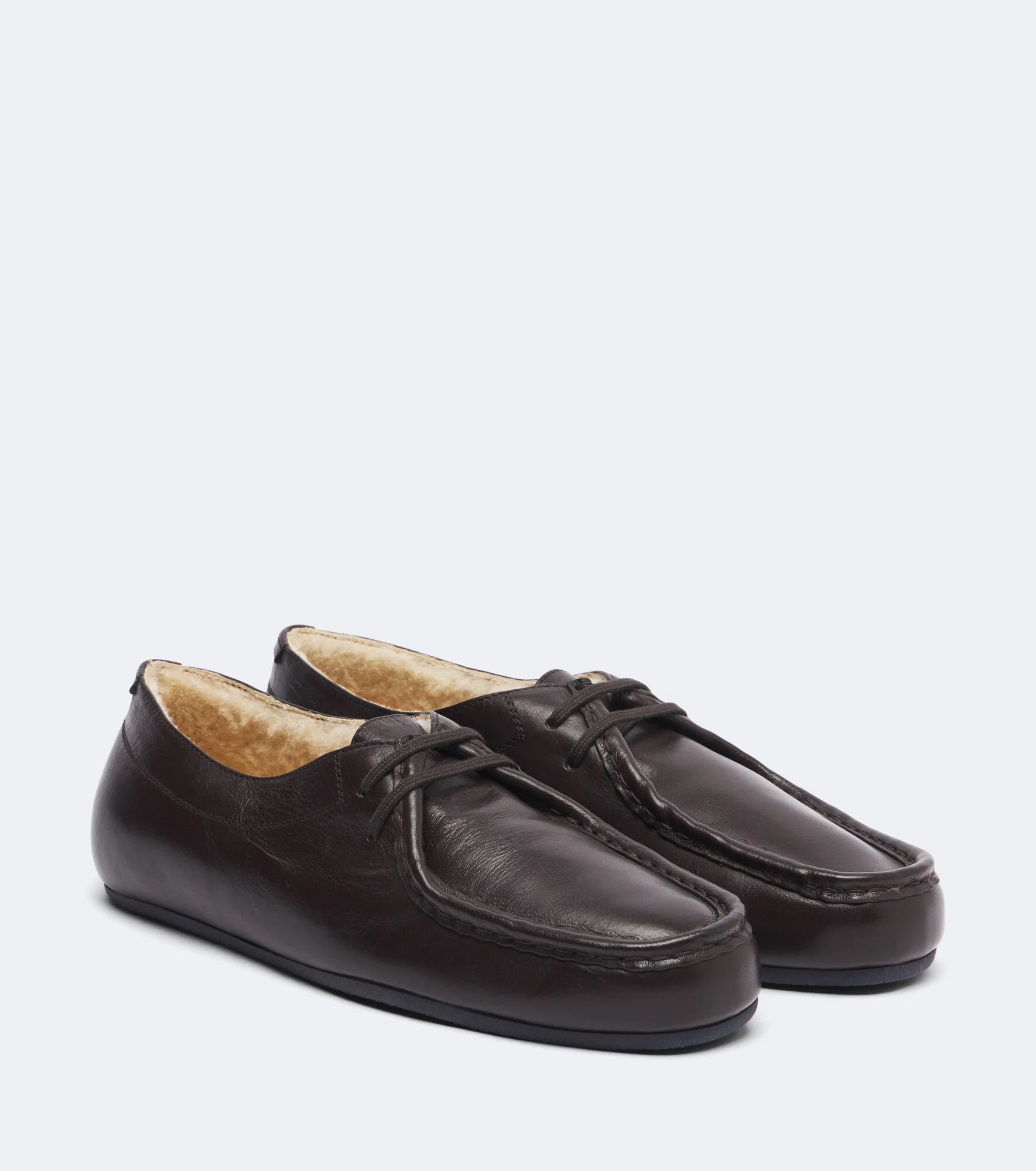 Hood leather lace-up shoes - 1