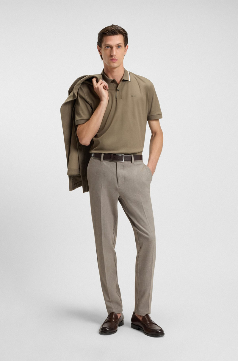 BOSS SLIM-FIT TROUSERS IN BRUSHED HERRINGBONE outlook