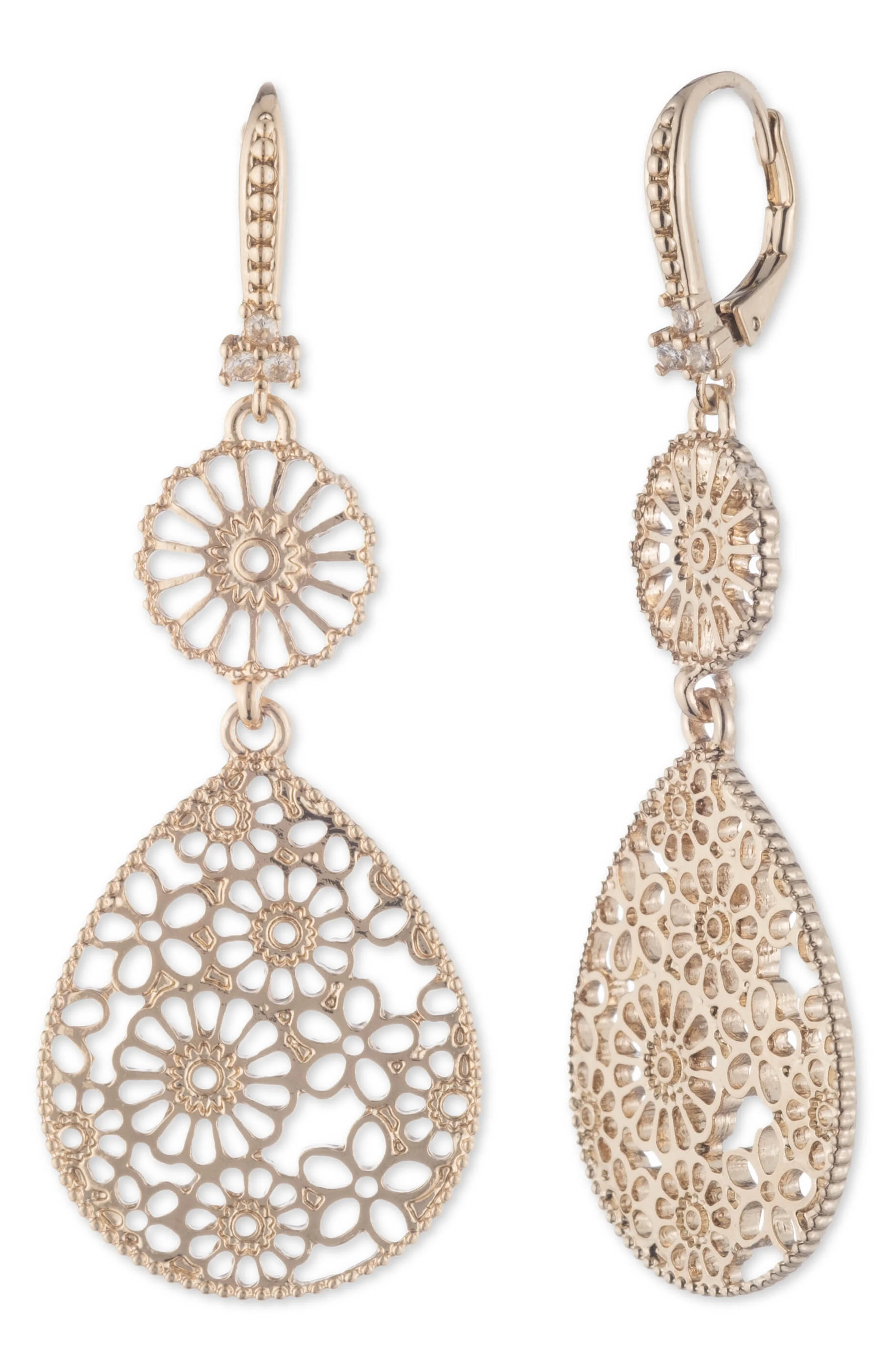 Marchesa Filigree Drop Earrings in Gold at Nordstrom - 1