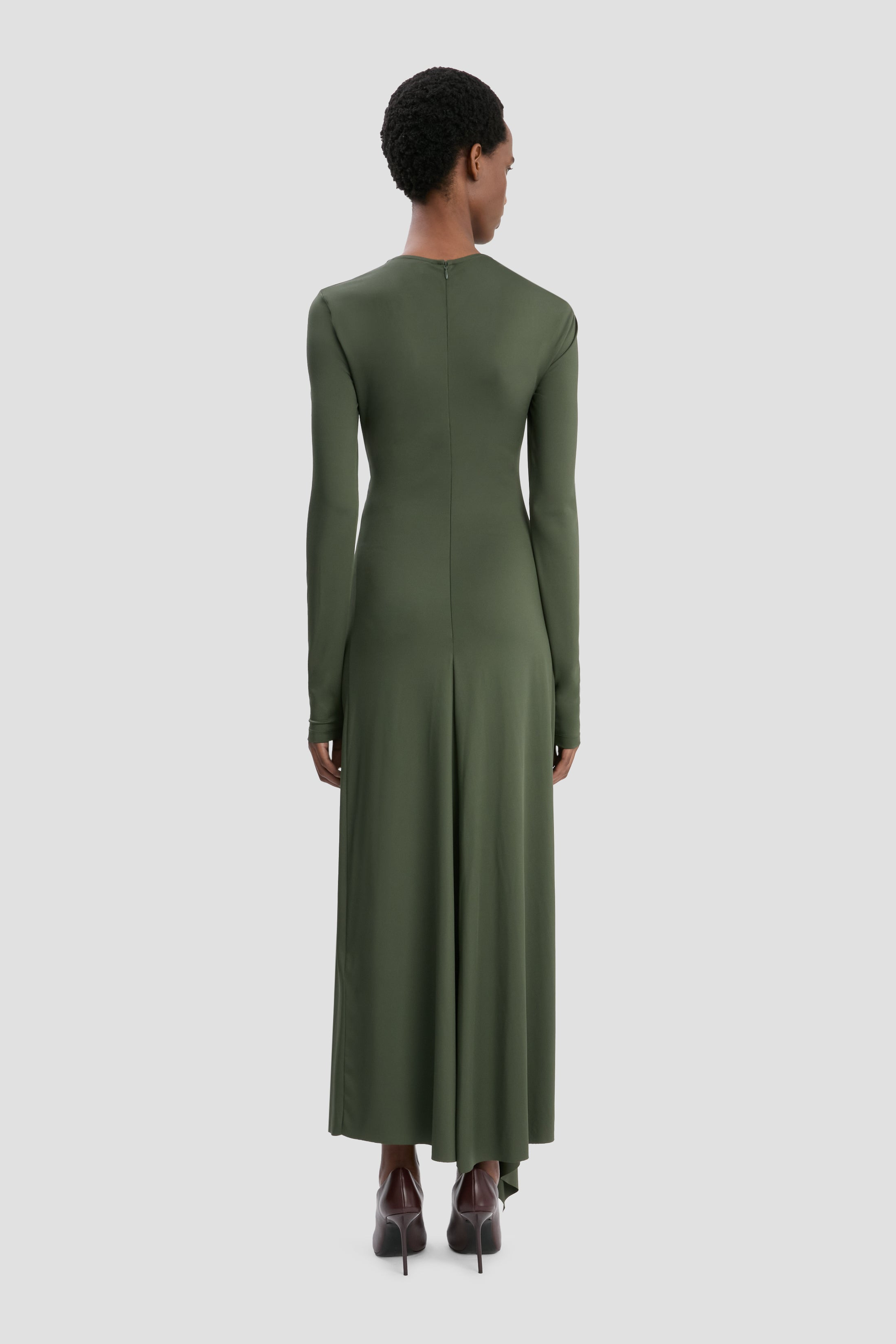 Twist Armhole Detail Midi Dress In Oregano - 6
