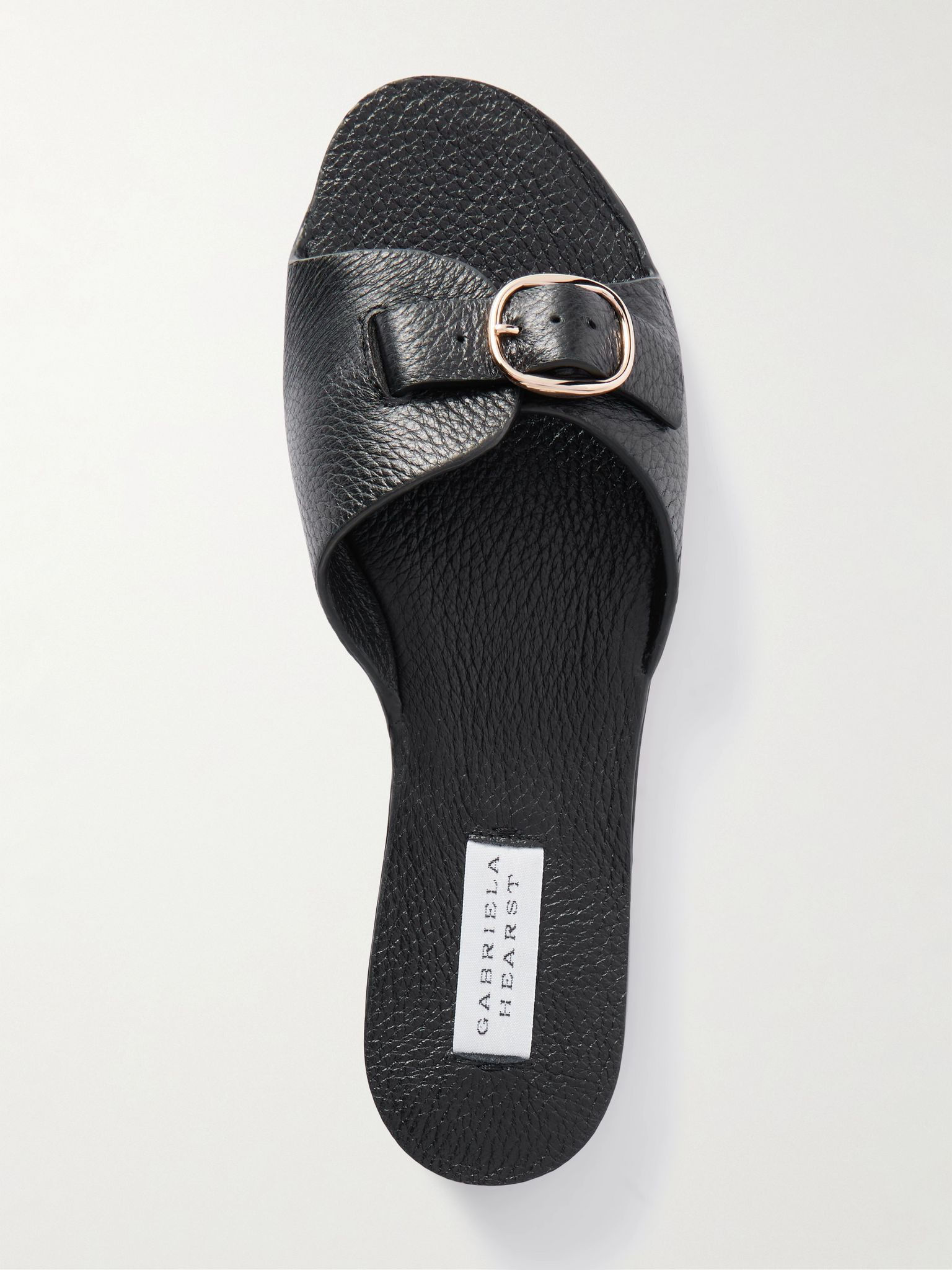 Briar buckled textured-leather mules Black - 5
