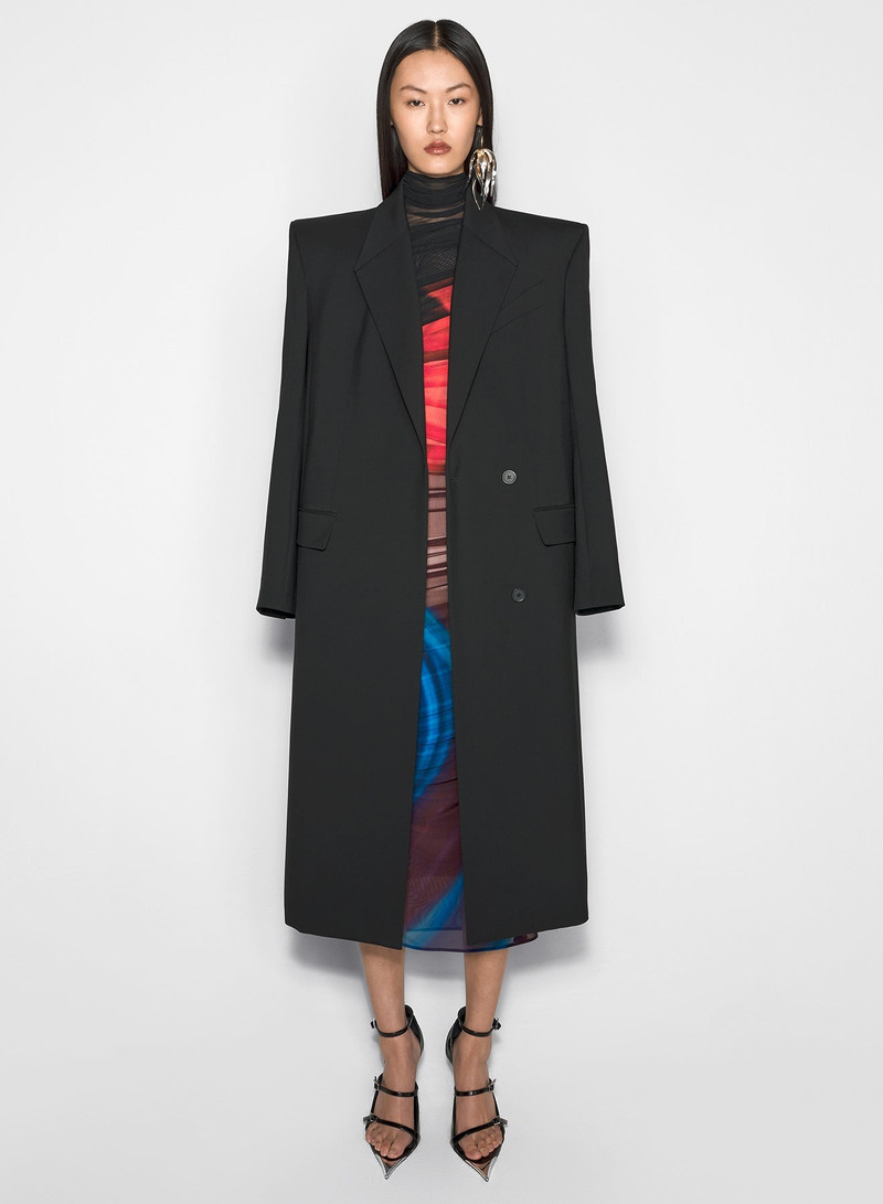 black double-breasted wool coat 1