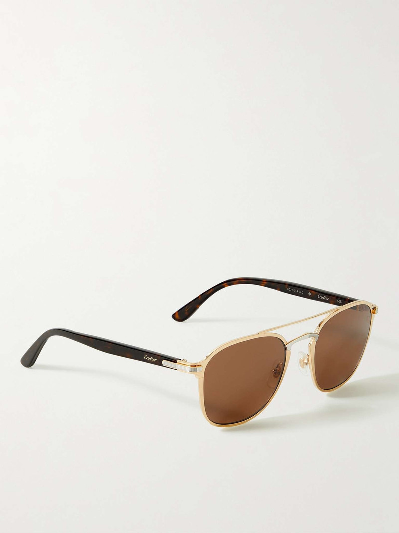 Aviator-Style Gold-Tone, Silver-Tone and Tortoiseshell Acetate Sunglasses 3