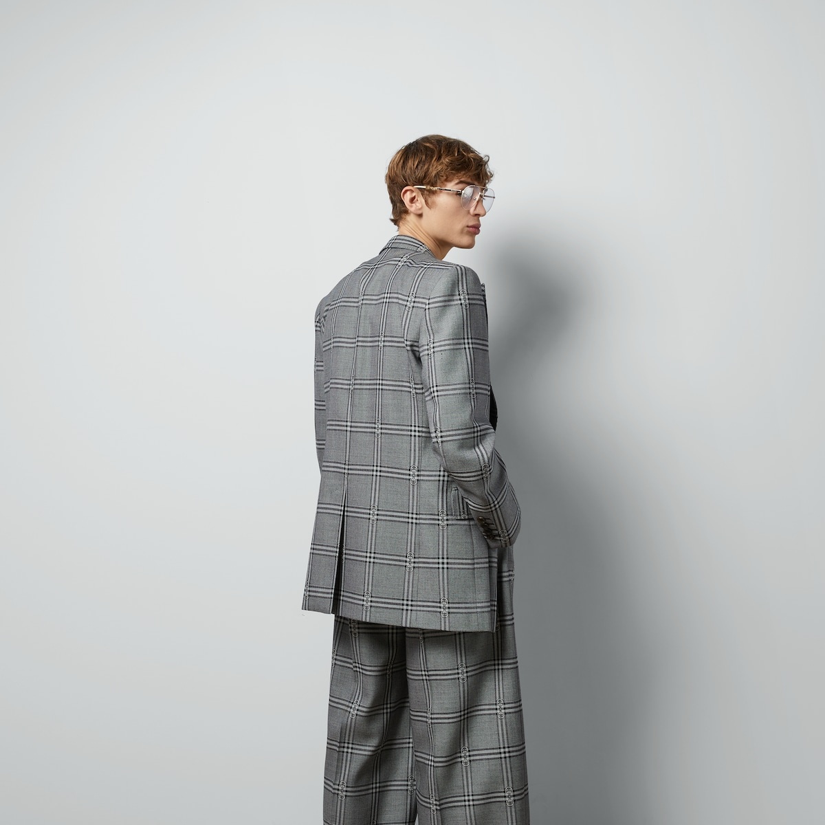 Horsebit check wool jacket - 6
