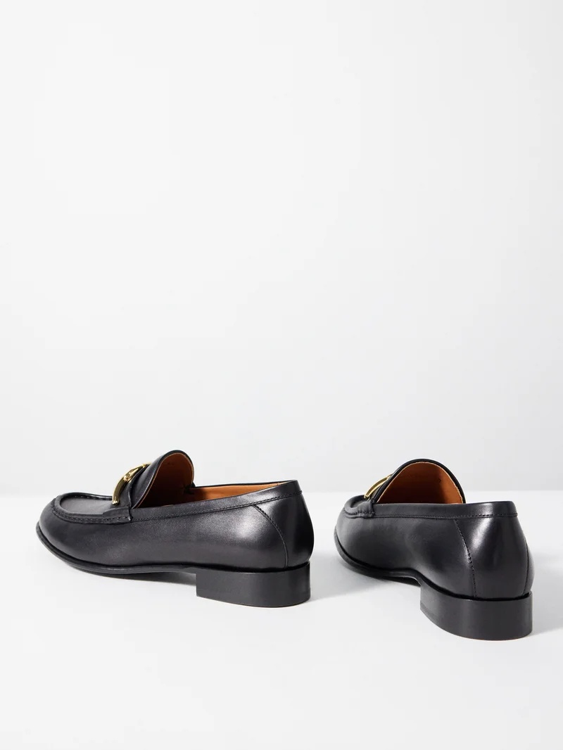 V-Logo leather loafers - 3