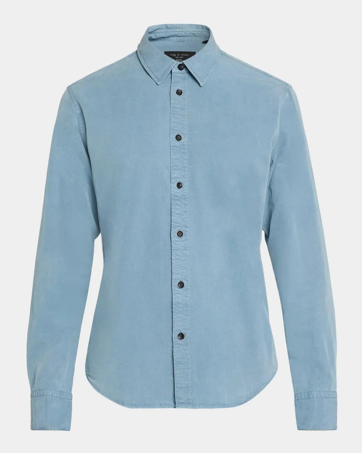 Men's Overdyed Lyocell-Cotton Button-Front Shirt - 1