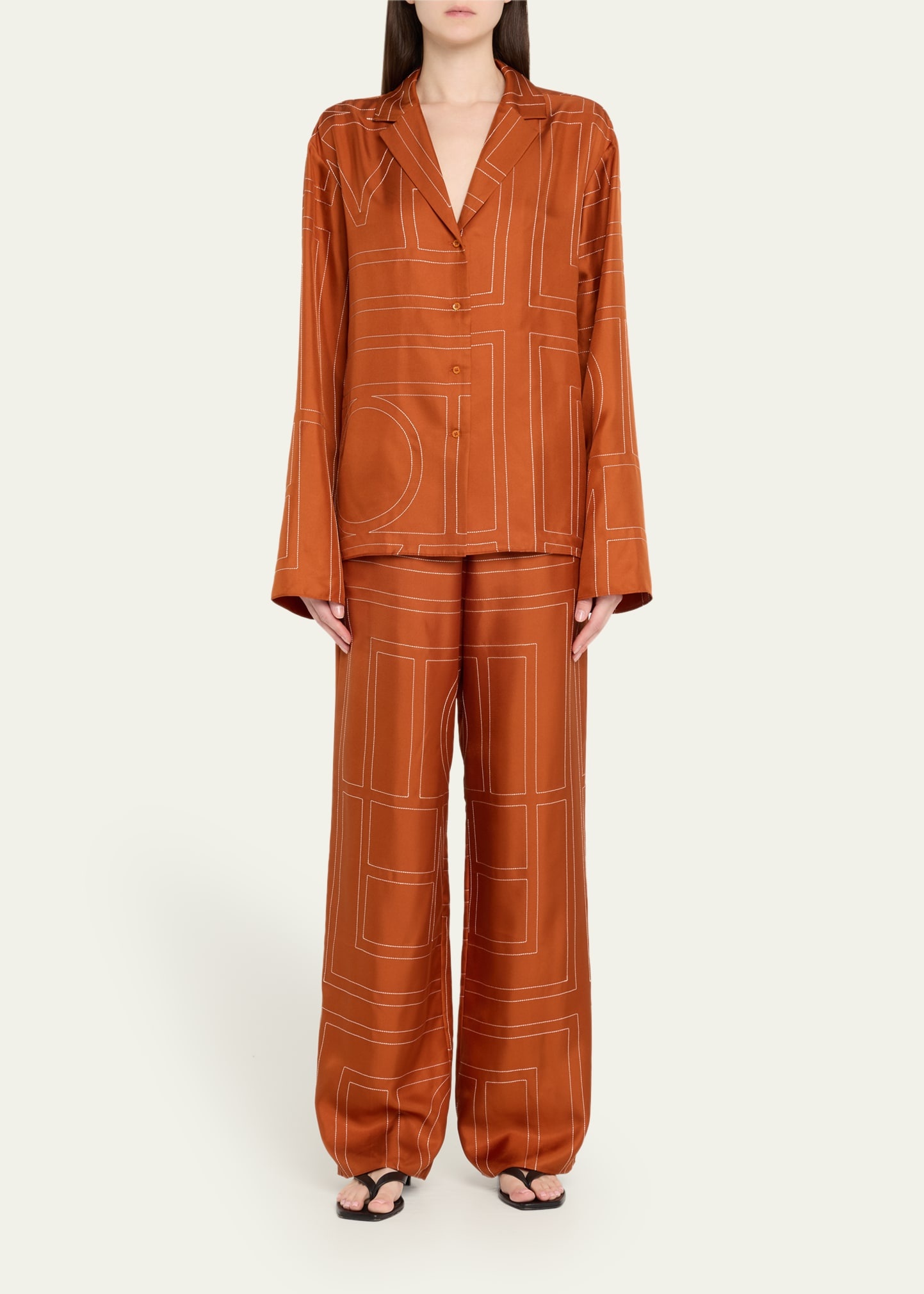 Monogram Silk Pajama Bottoms - 2