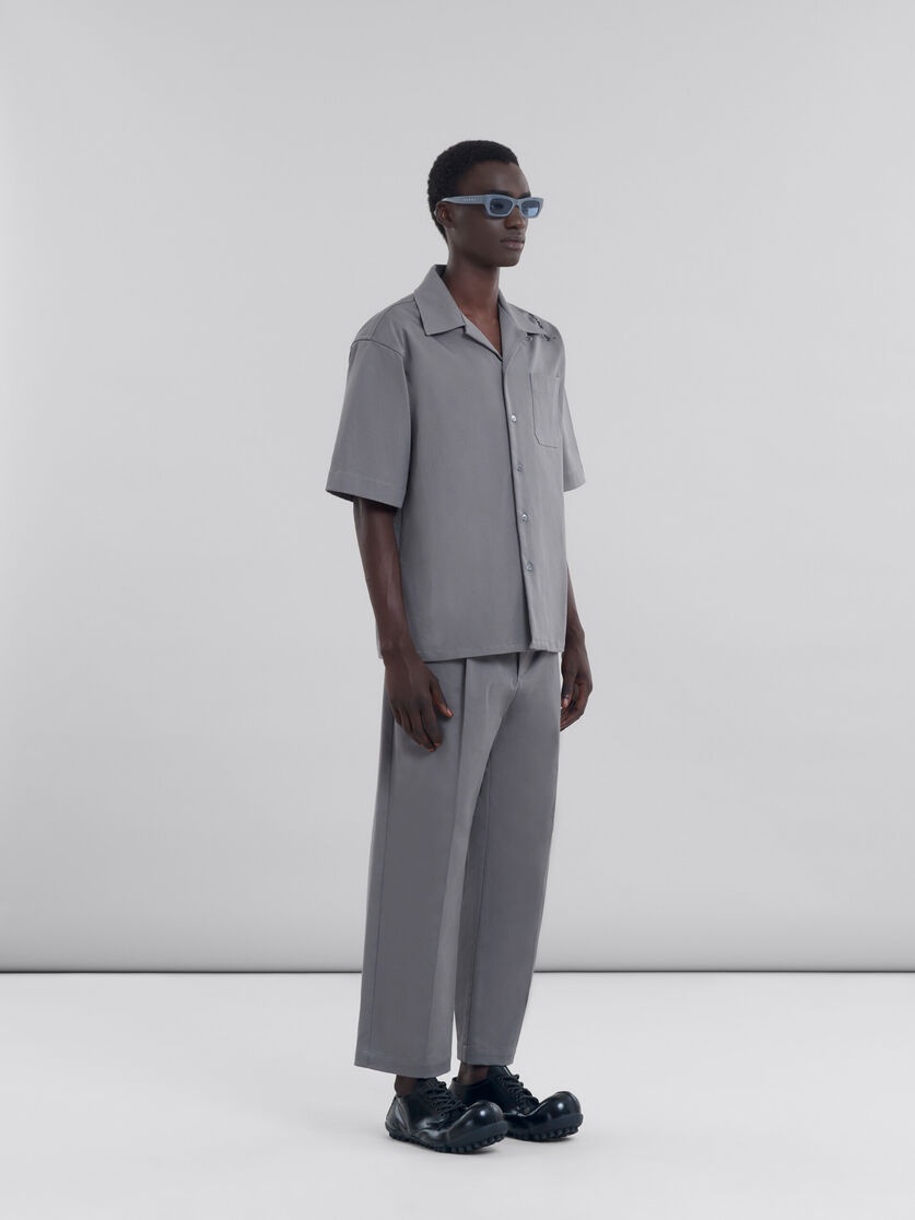 GRAY GABARDINE CLASSIC TROUSERS - 5