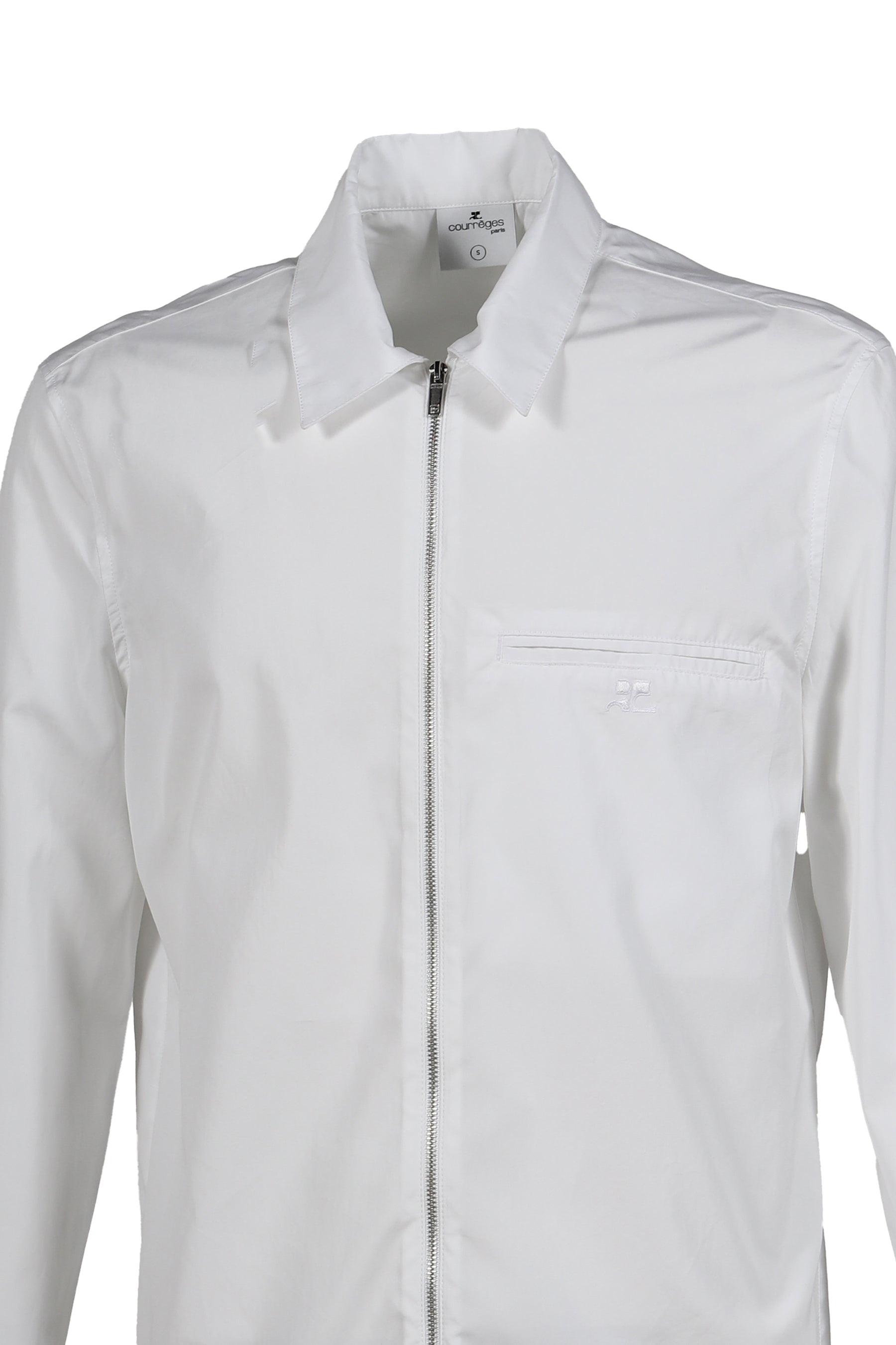 ZIPPED POPLIN SHIRT / WHT - 4