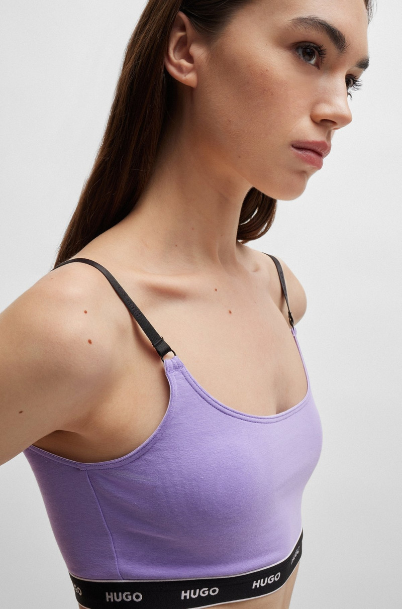 TWO-PACK OF STRETCH-COTTON BRALETTES WITH LOGO BANDS 5