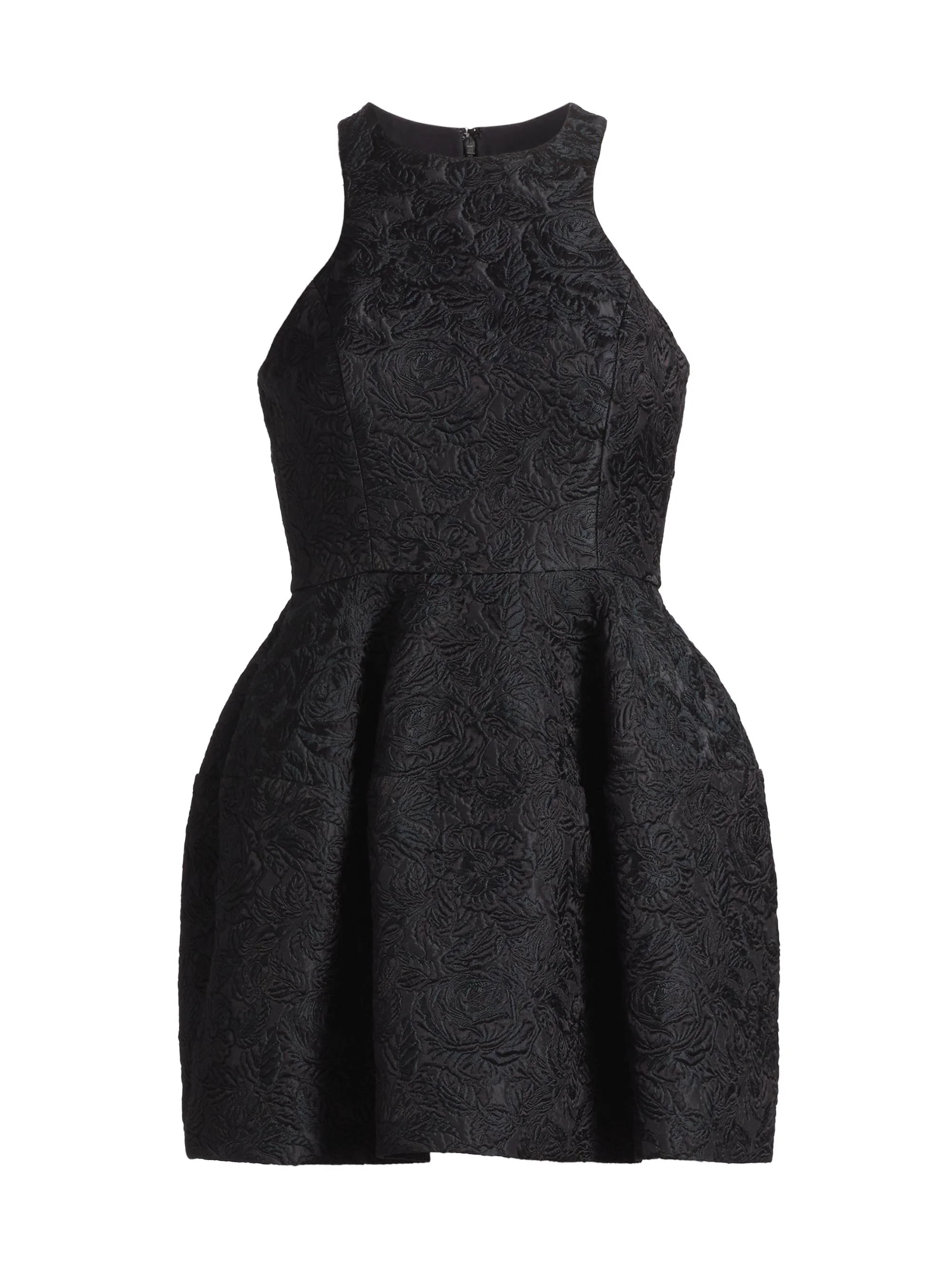 Women's Floral Matelassé Racerback Bubble Minidress - Black - 1