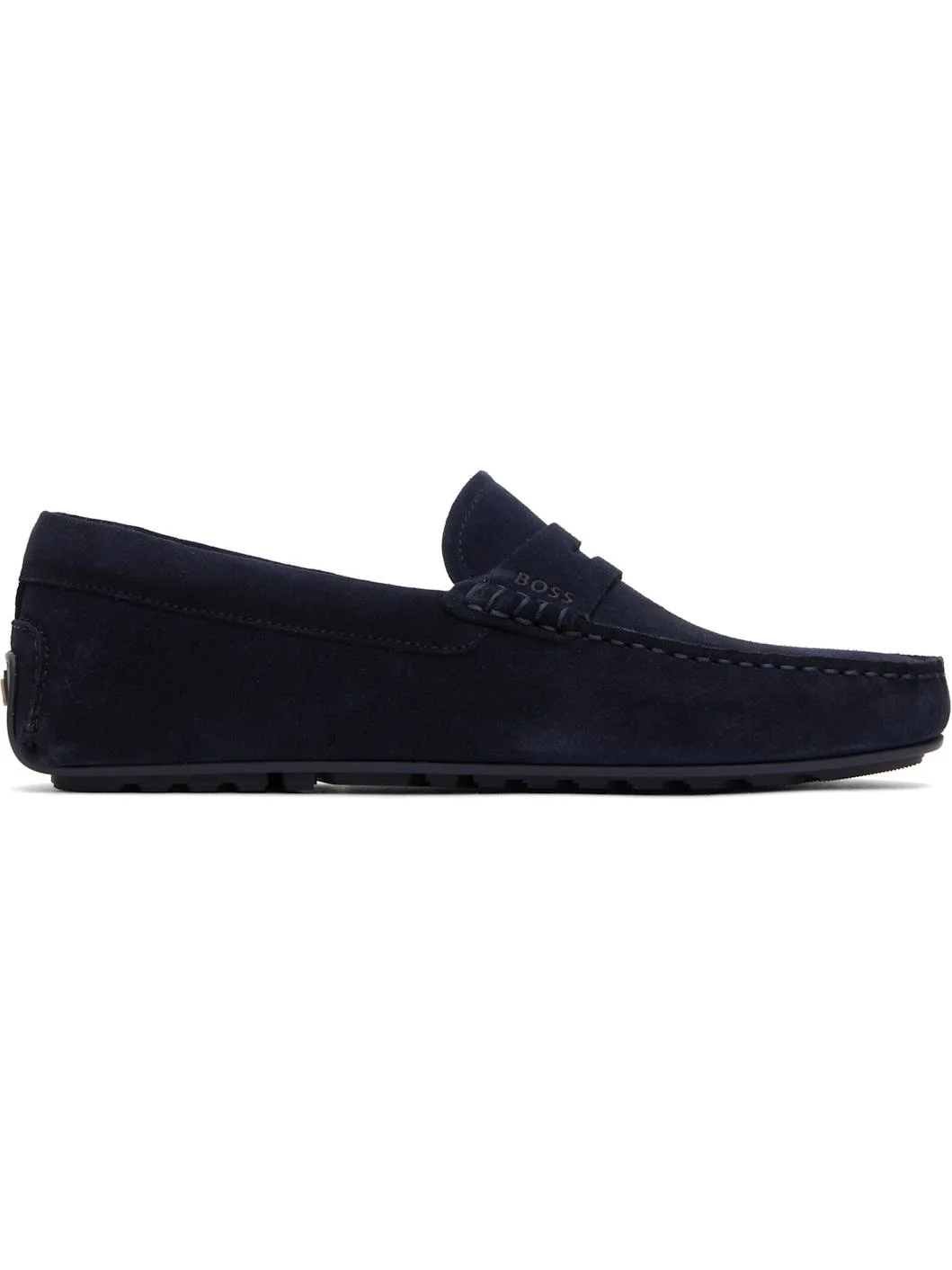Navy Portuguese-Crafted Suede Loafers - 1