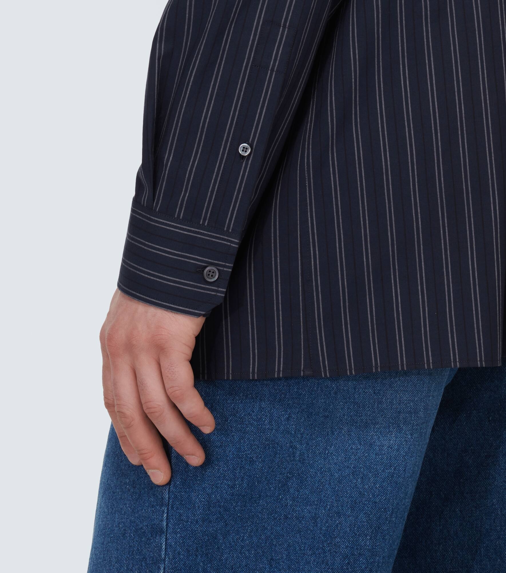 Striped cotton poplin shirt - 6