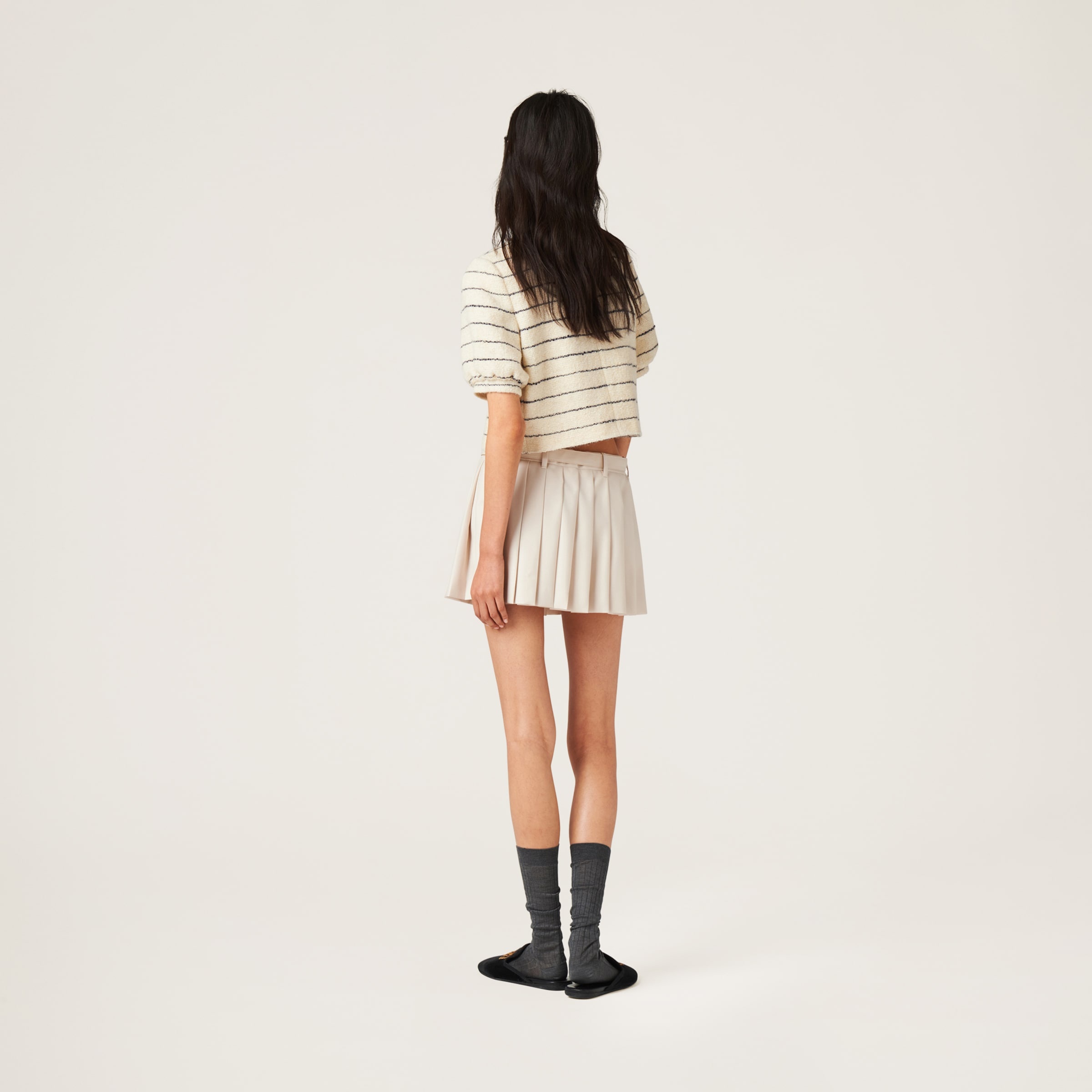 Pleated batavia miniskirt - 3
