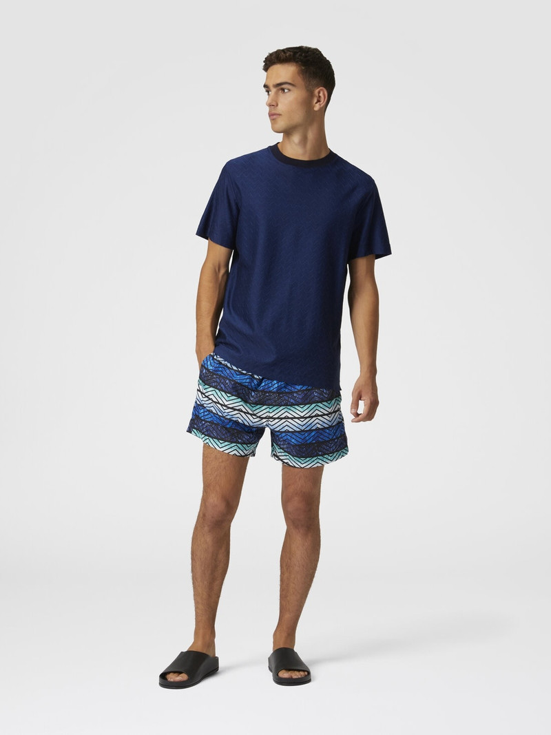 Missoni Zigzag print swim trunks with stripes and dégradé outlook