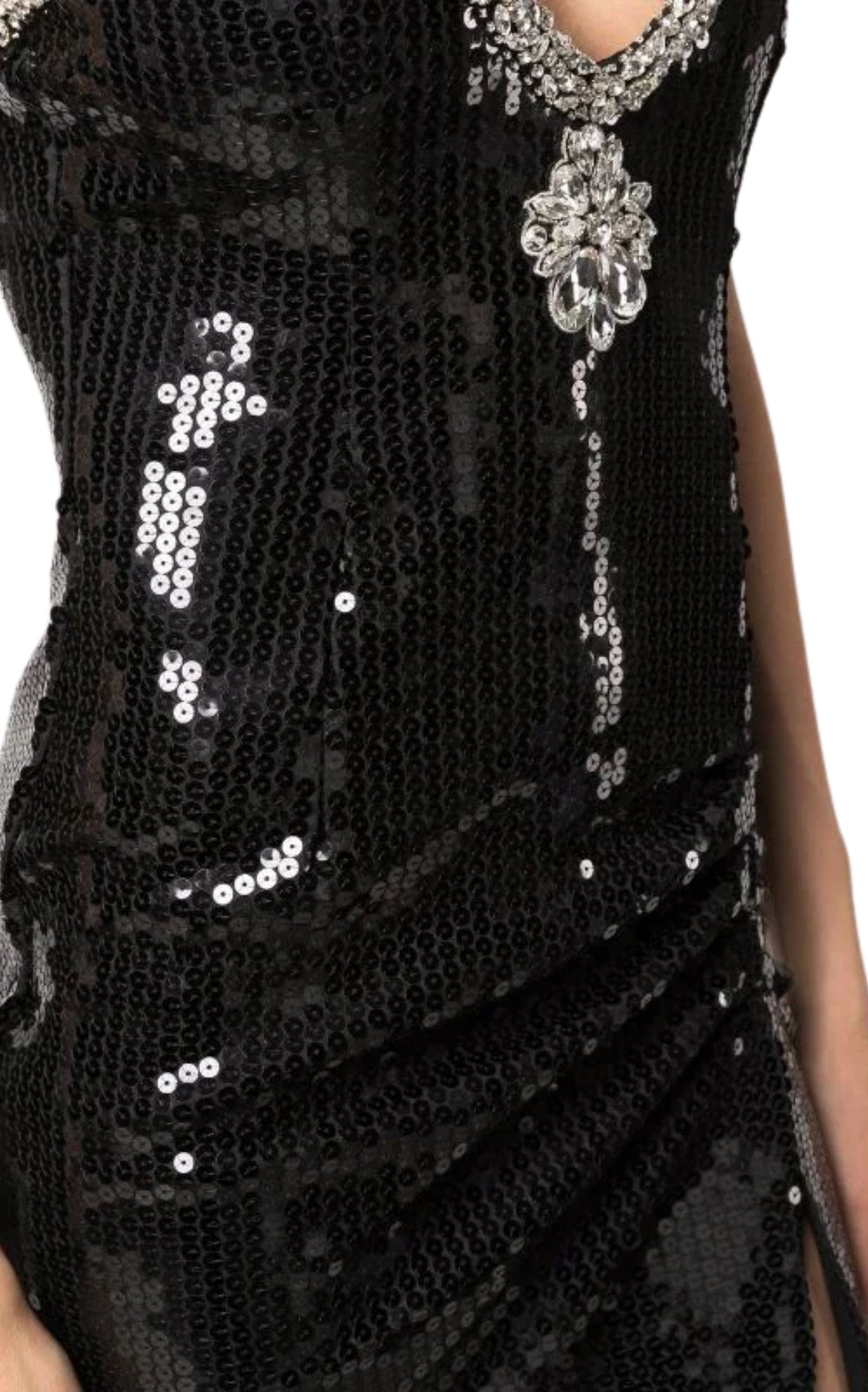 Crystal-Embellished Sequin Maxi Dress - 5