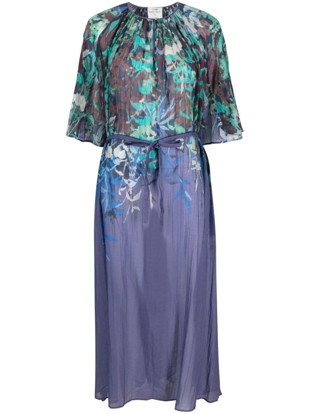 floral-print pleated midi dress - 1