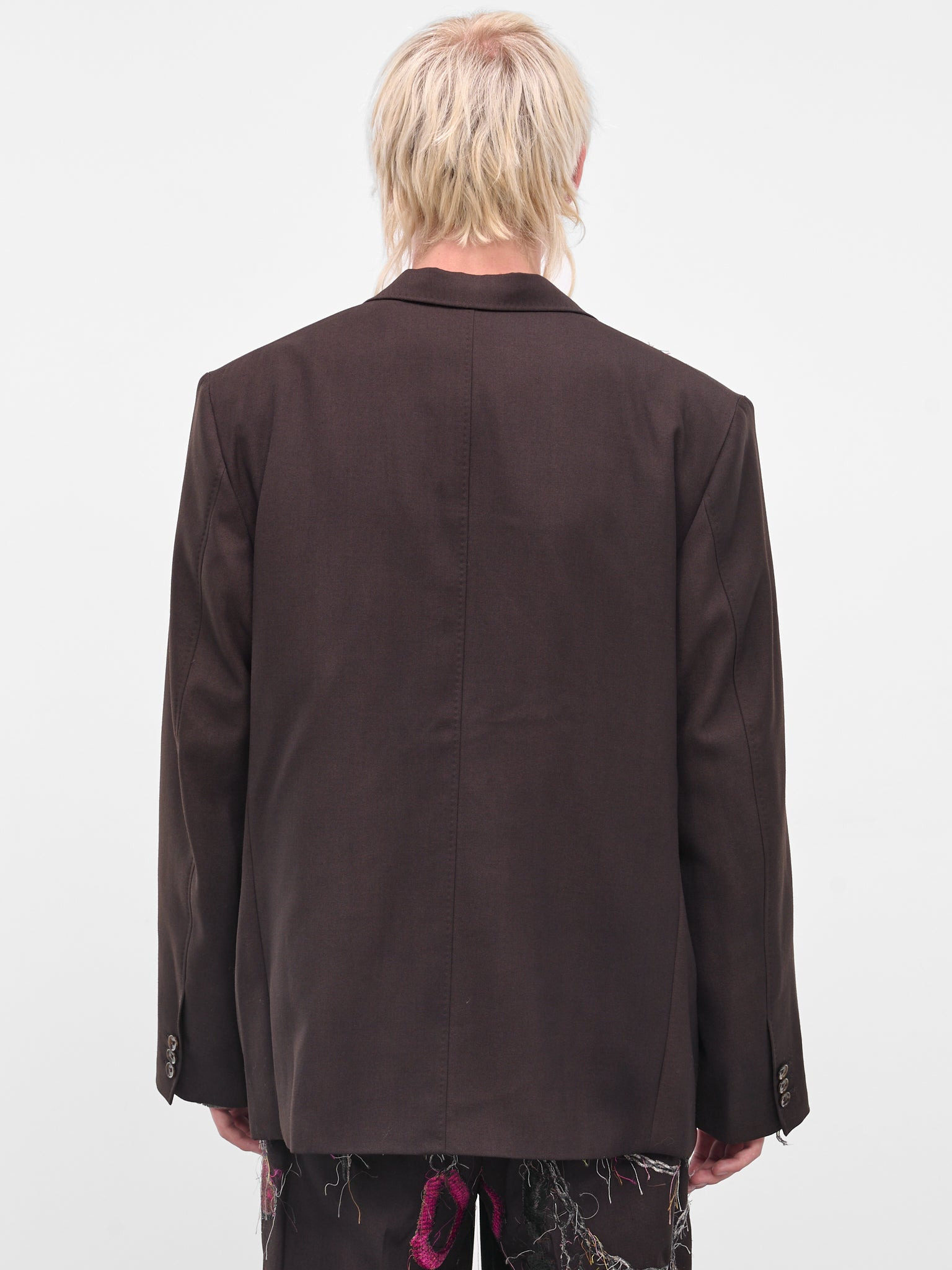Burgundy Trompe L'oeil Jewelry Blazer - 3