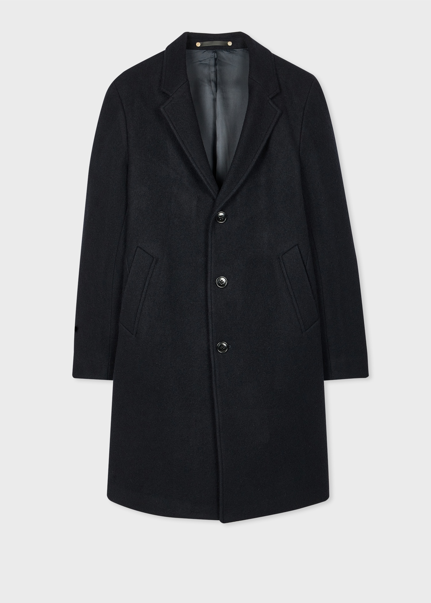 Dark Navy Recycled Wool-Blend Overcoat - 1