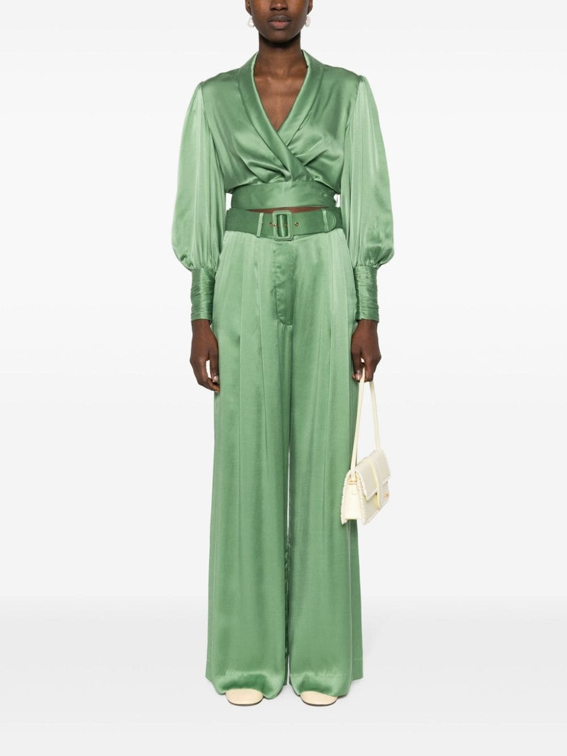 Zimmermann silk cropped wrap top outlook