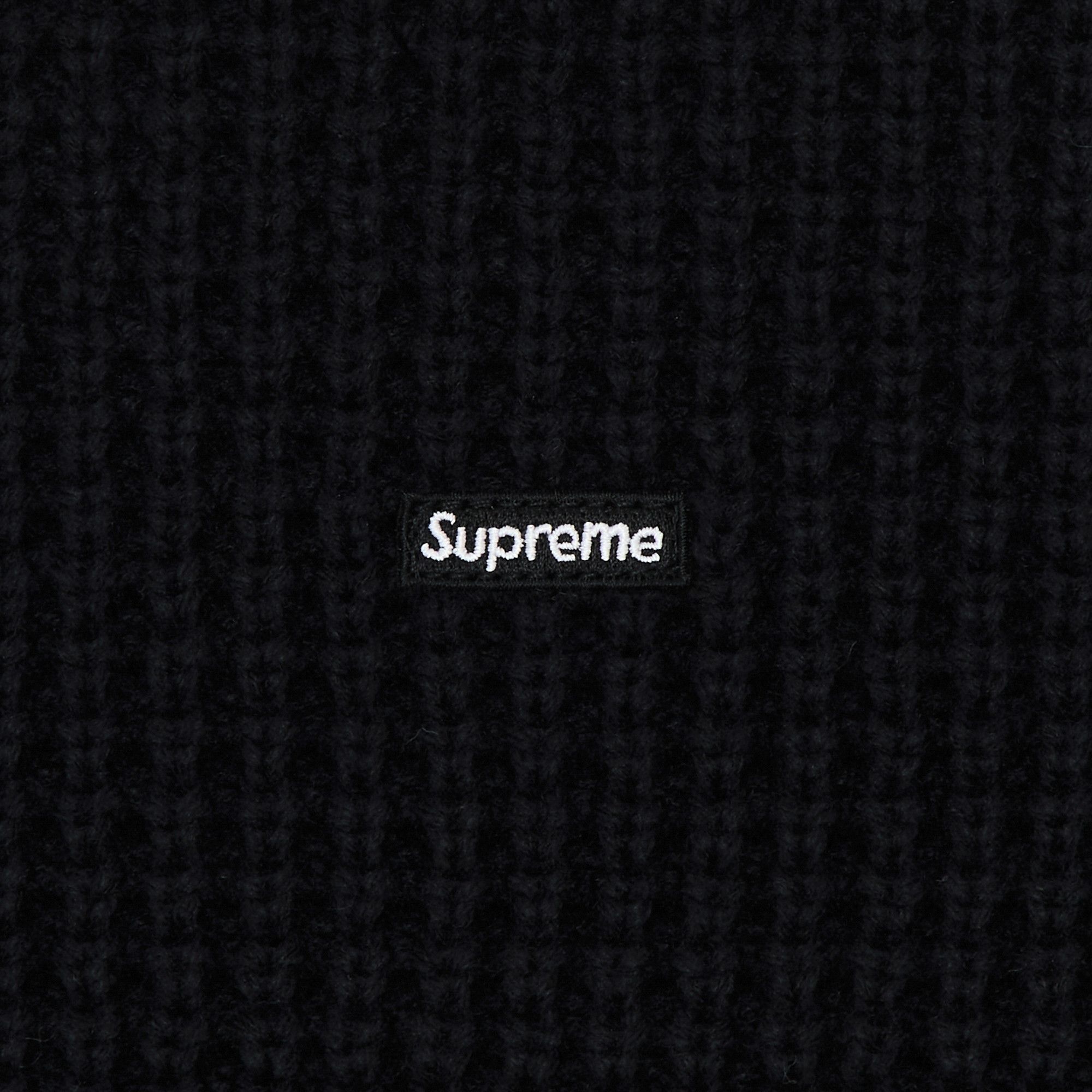Supreme Waffle Small Box Sweater 'Black' - 3