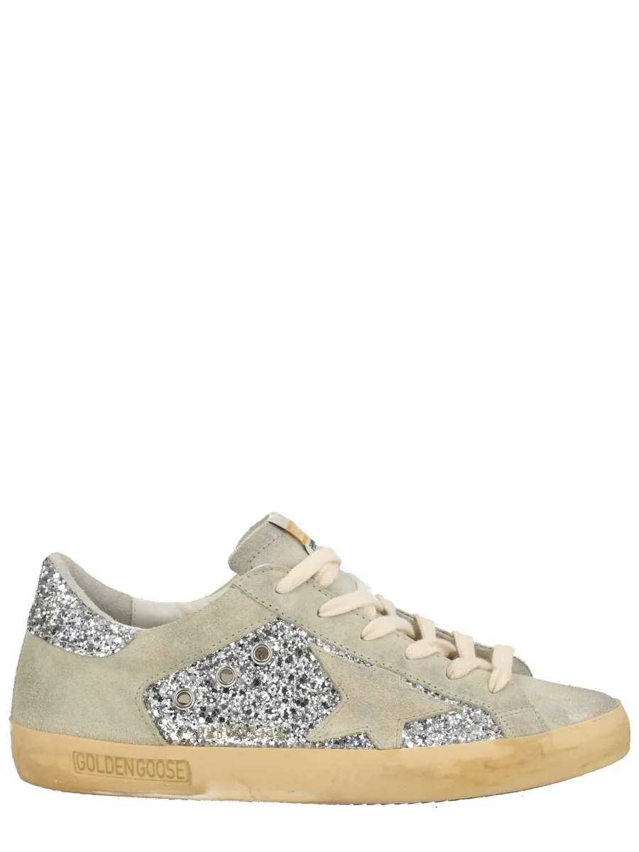 SUPER-STAR LEATHER SNEAKER WITH GLITTER - 1