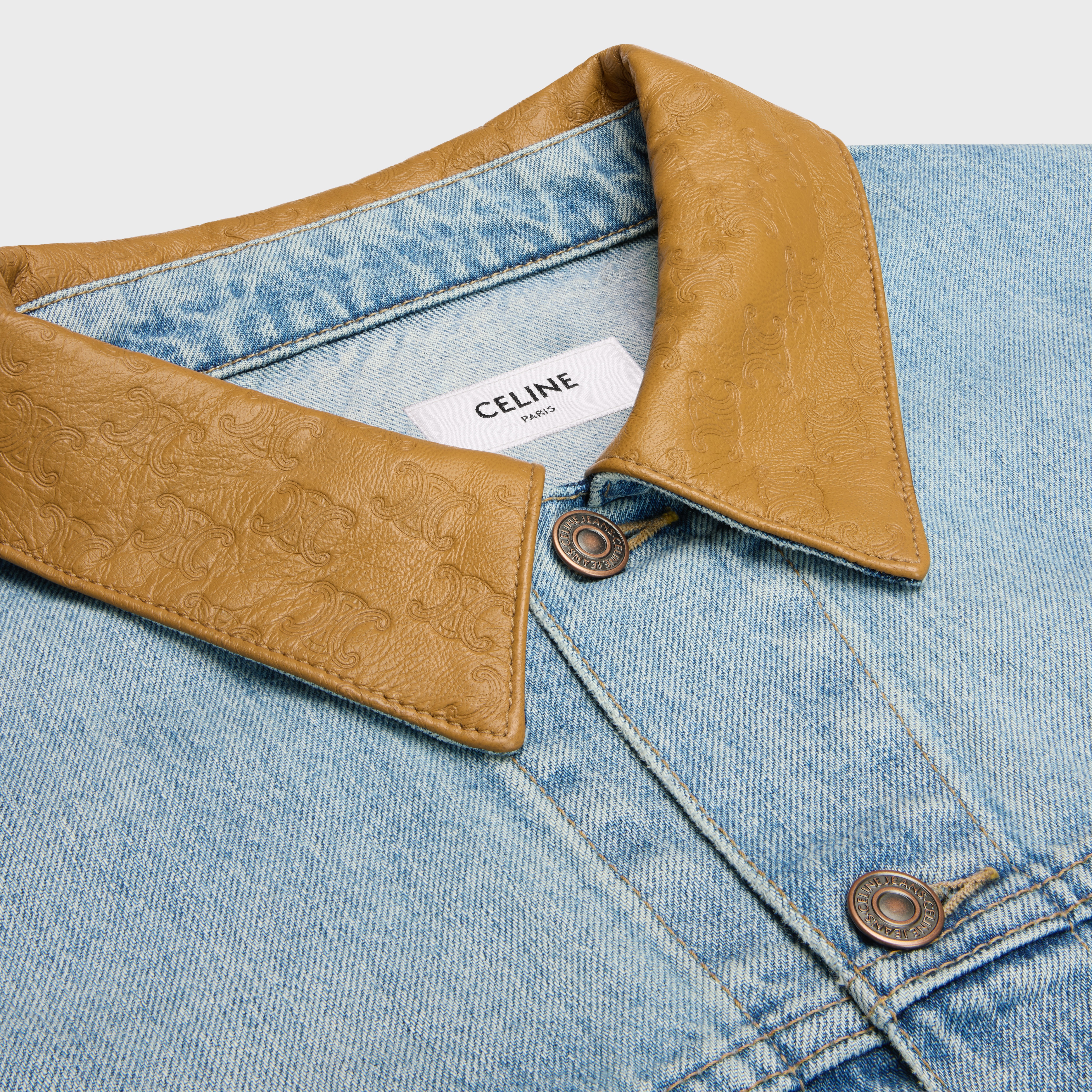 trucker jacket in blue eclipse wash denim - 3