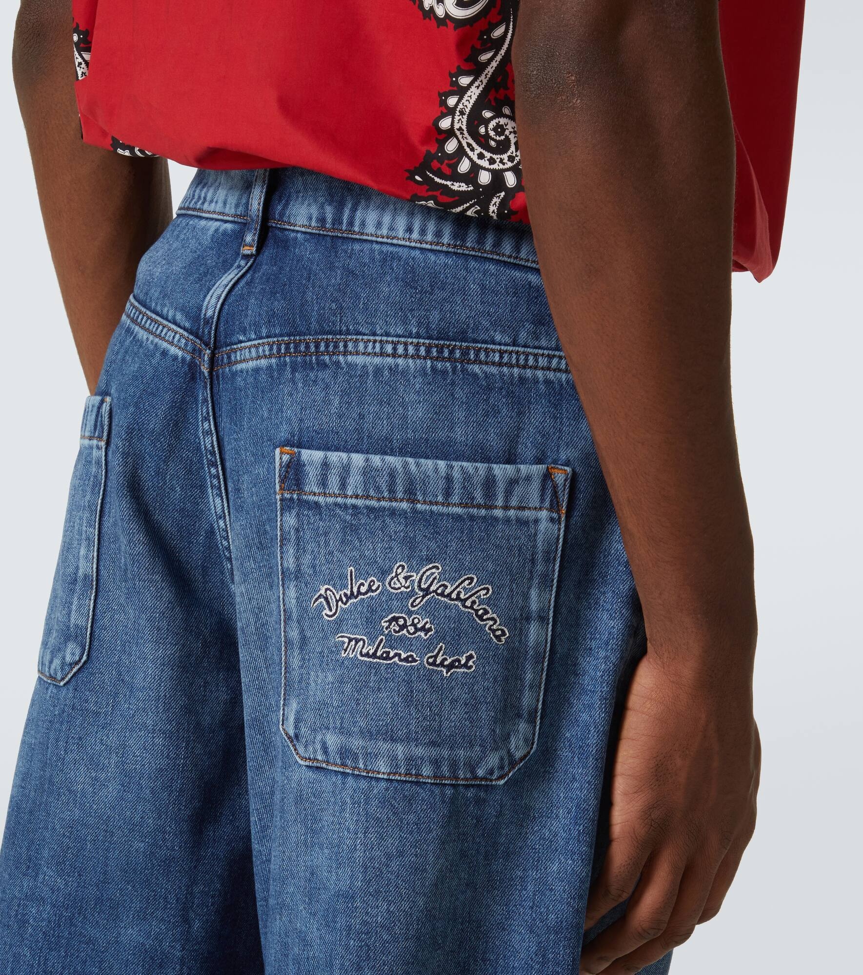 Logo denim Bermuda shorts - 5