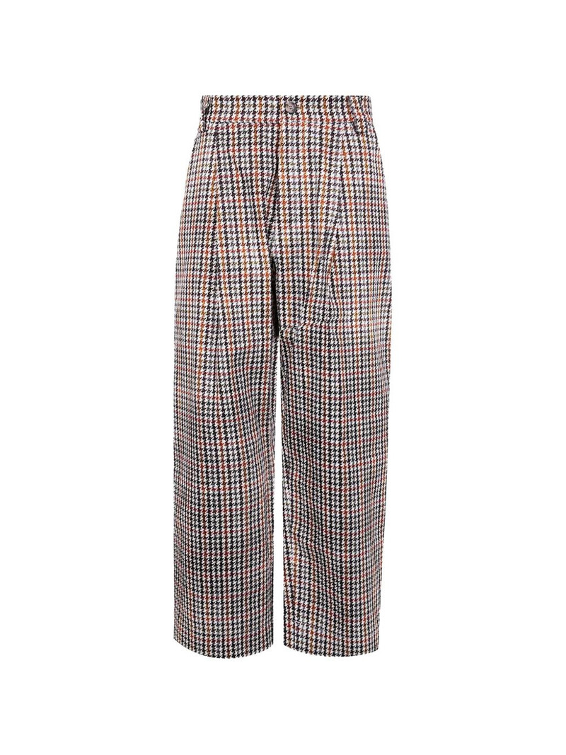 houndstooth-pattern pleated trousers 1