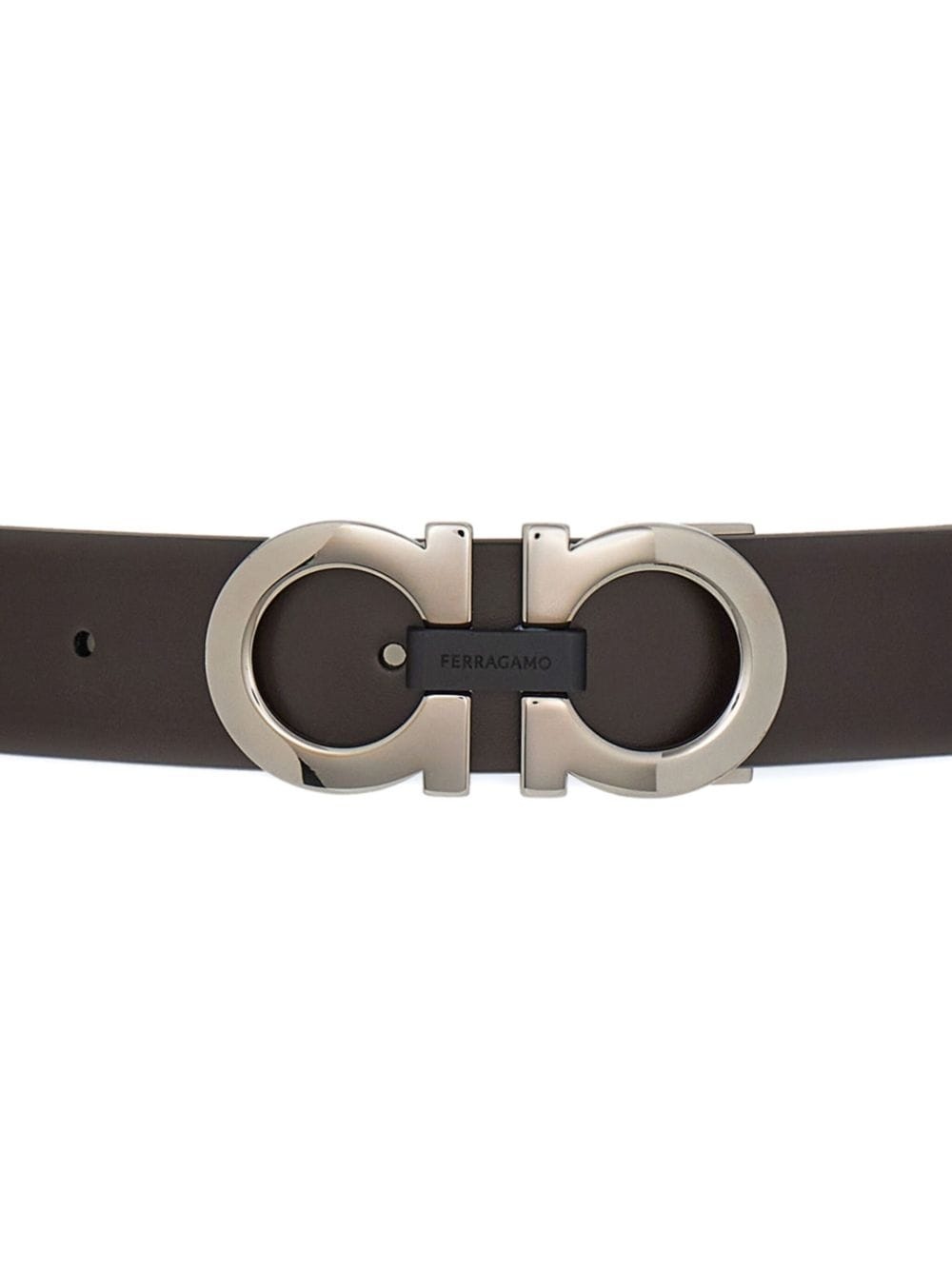 reversible Gancini leather belt - 3