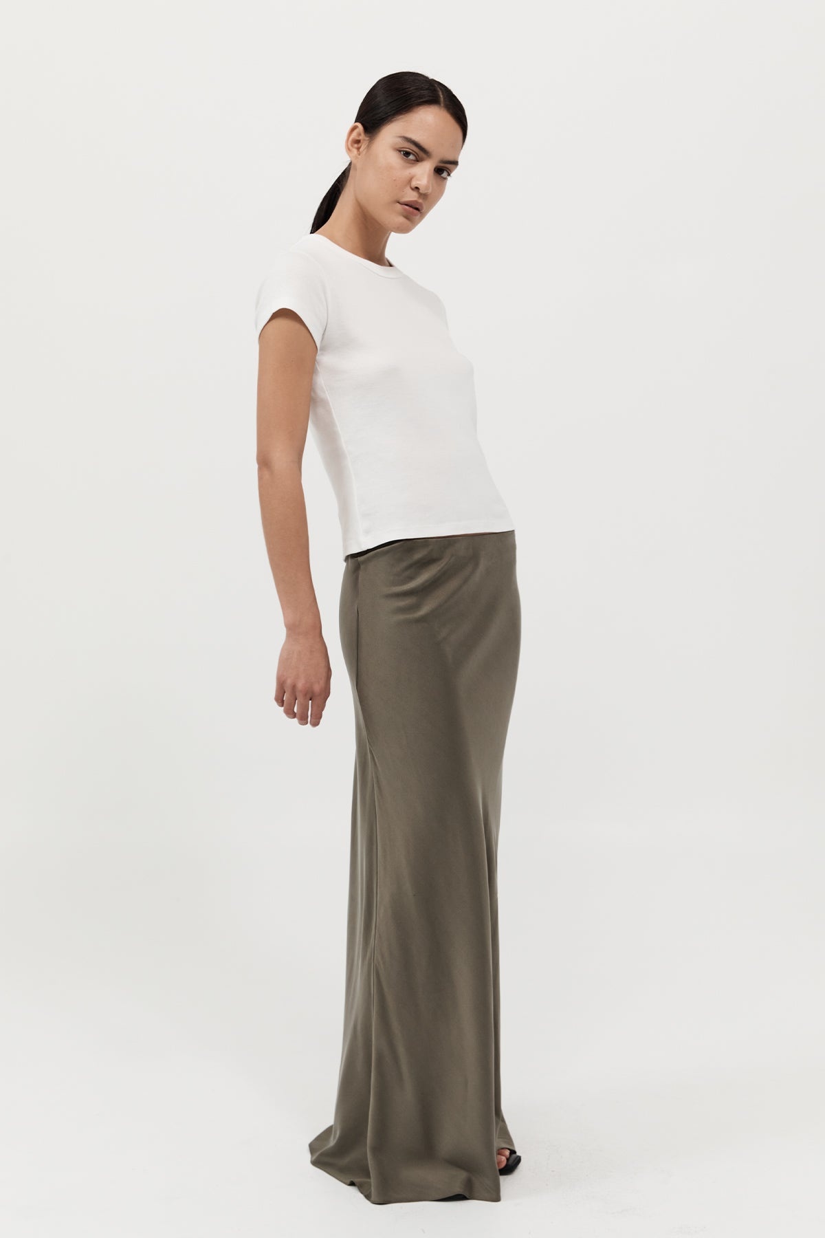 Bias Slip Skirt - Kelp - 3