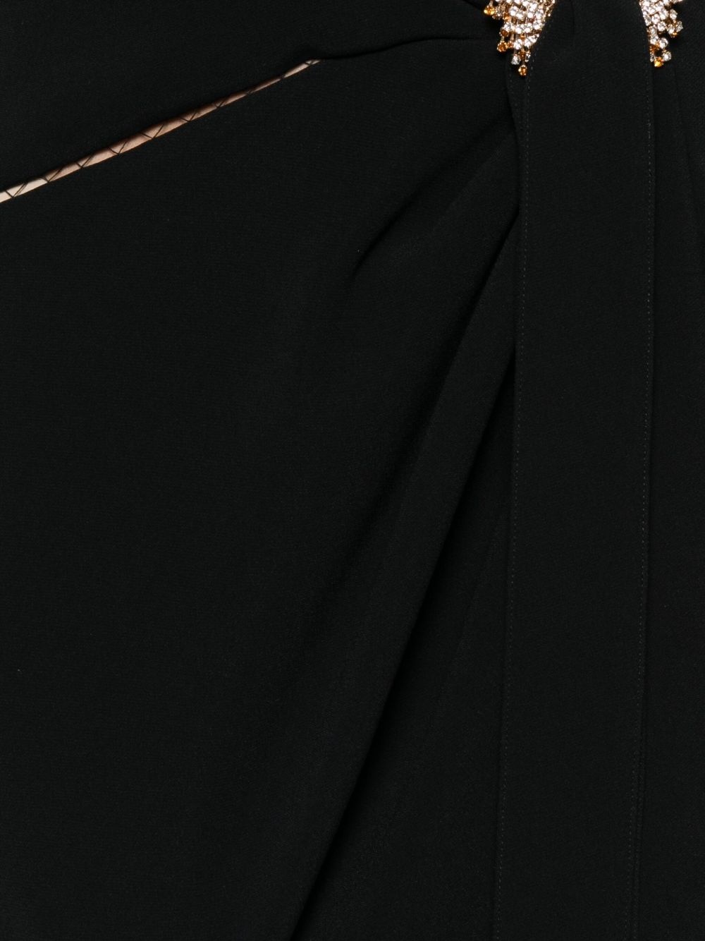 crystal-embellished wrap maxi evening dress - 5