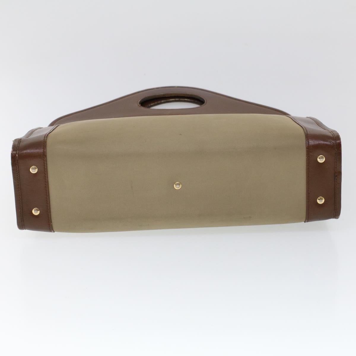 Burberry Hand Bag Canvas Leather Brown Beige - 5