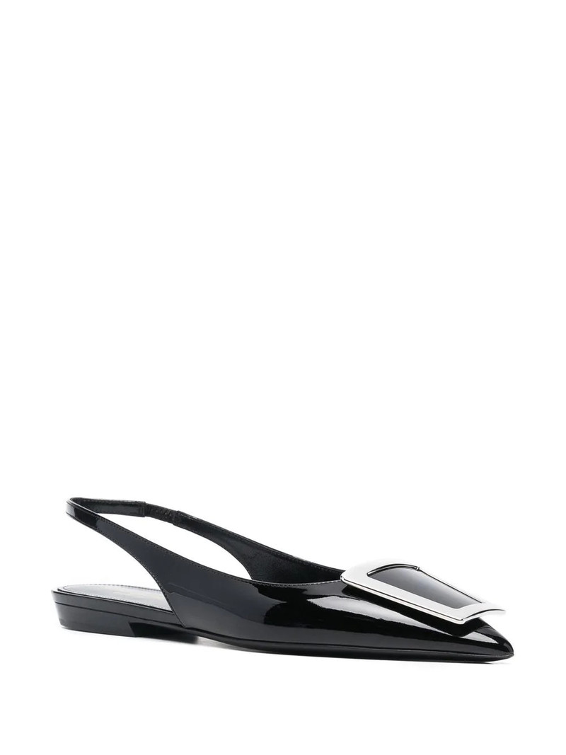 SAINT LAURENT pointed-toe buckled slingback pumps outlook