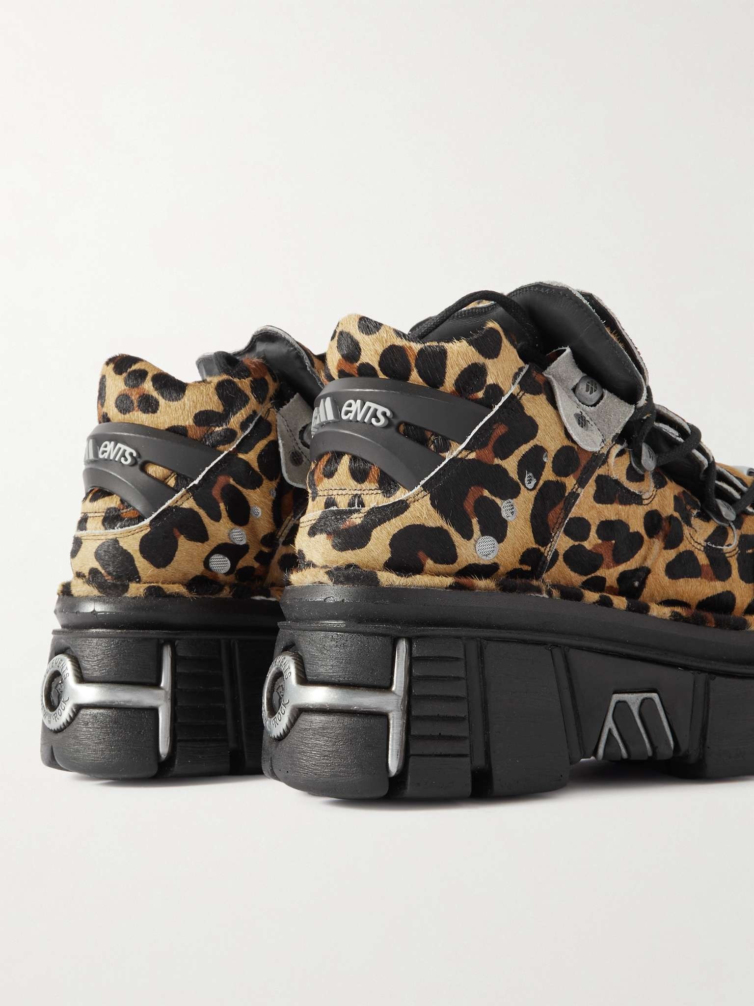 VETEMENTS + New Rock Embellished Leopard-Print Pony Hair Platform Sneakers