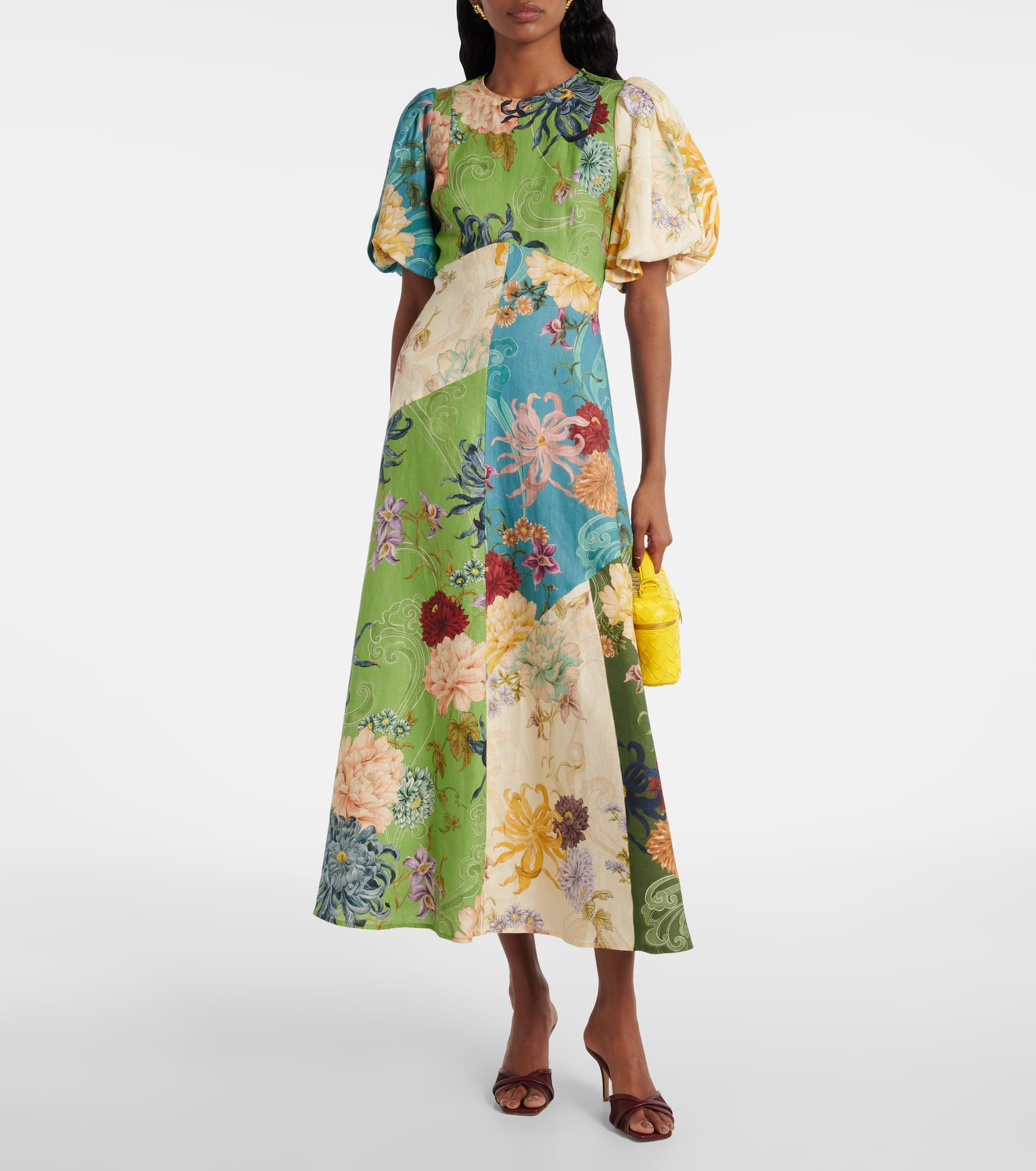Avery floral linen midi dres - 2